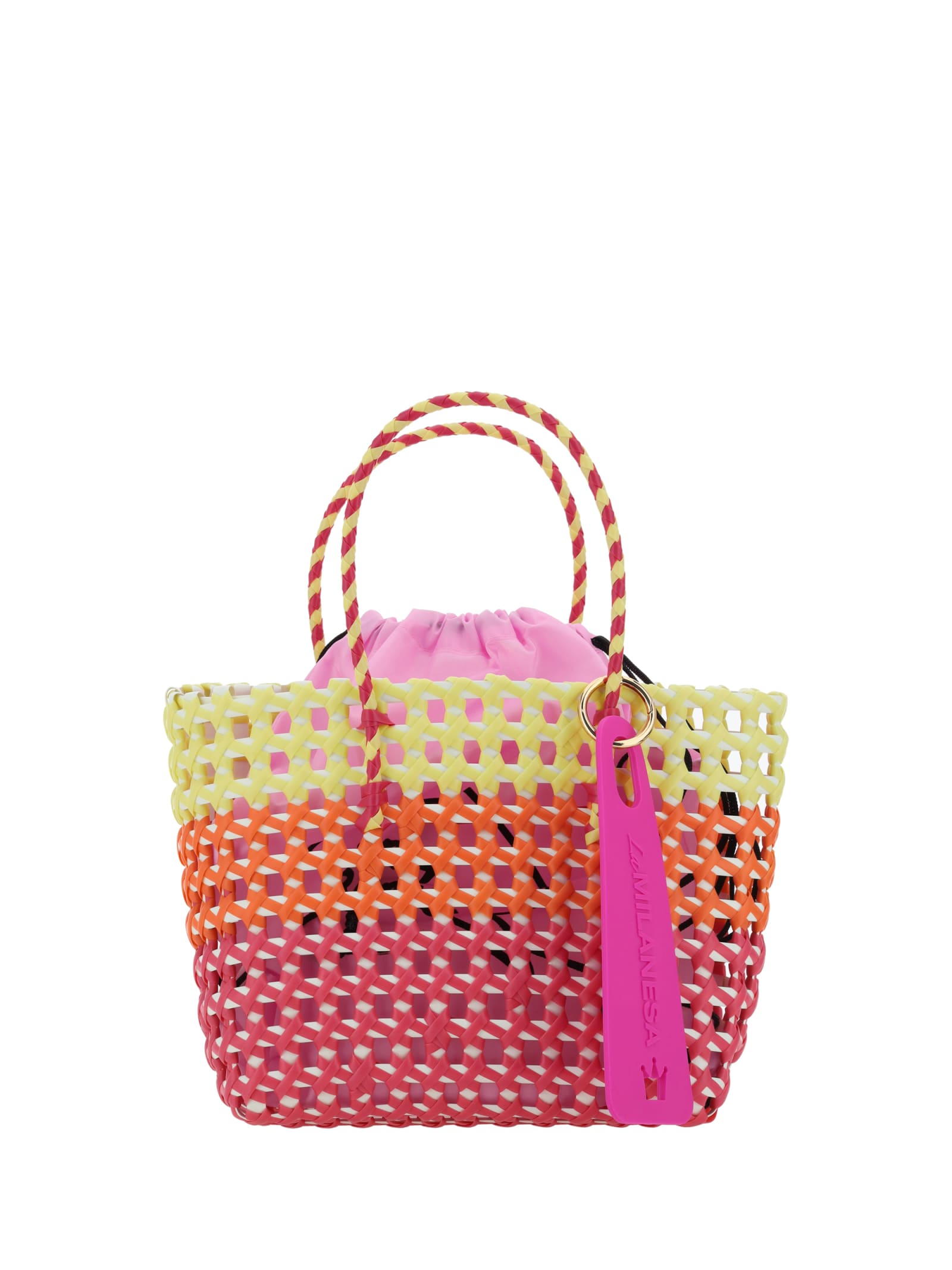 Shop Lamilanesa Negroni Handbag In Fuxia/arancio/giallo