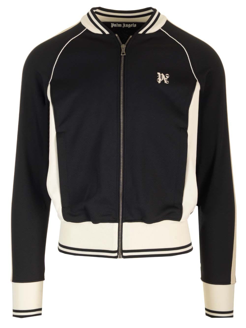 Shop Palm Angels Monogram Track Jacket In Black