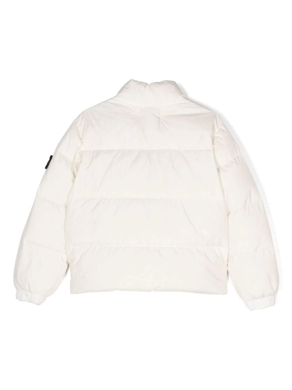 Shop Stone Island White Dyed Crinkle Reps R-ny Down Jacket