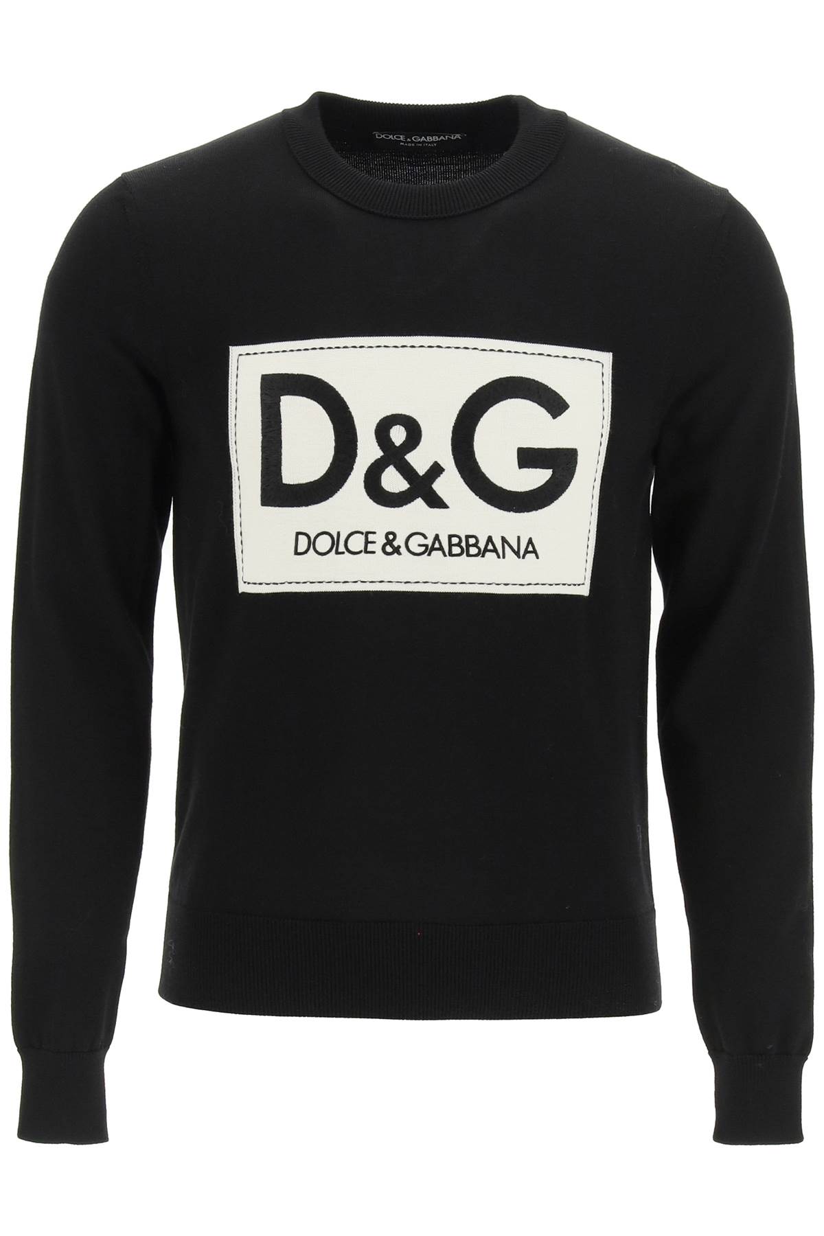 Dolce & Gabbana Wool Sweater With D & g Monogram Embroidery