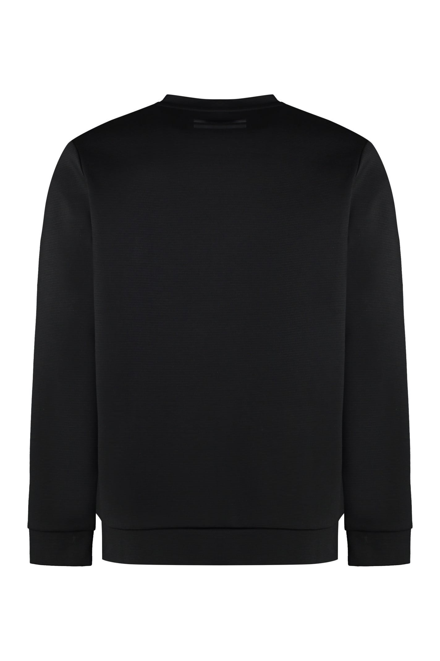 Shop Hugo Boss Cotton Crew-neck Sweatshirt In Black