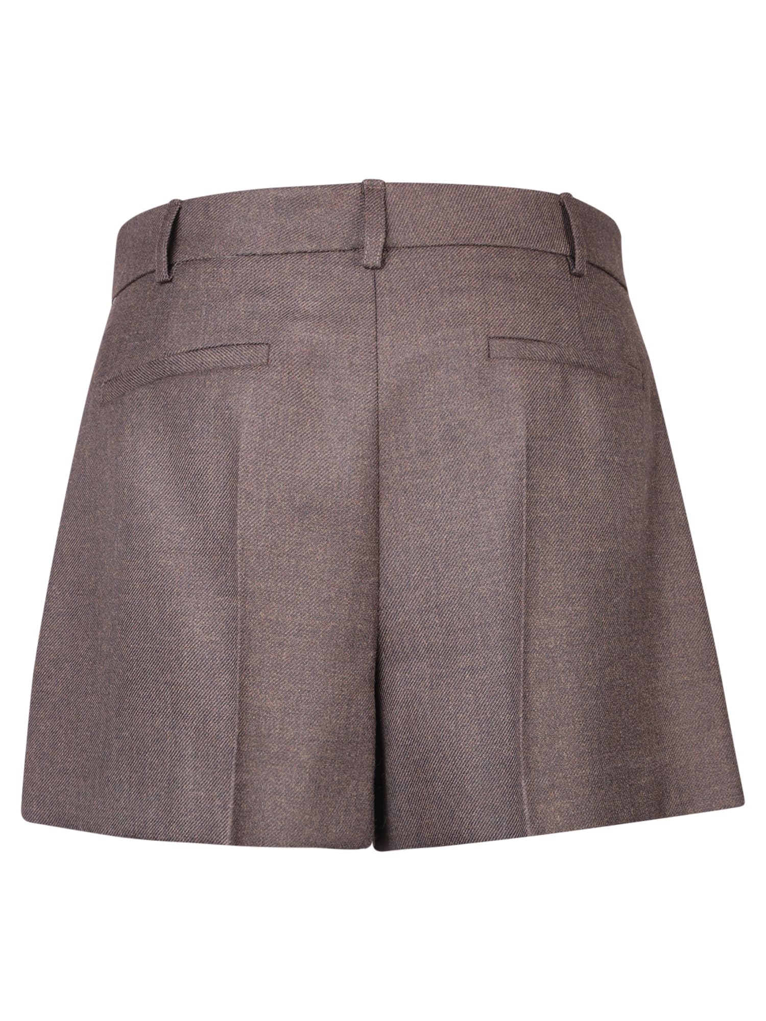 Blanca Vita Tailored High-waisted Shorts With Chic Pleat Detail And Comfortable Stretch Blend In Brown
