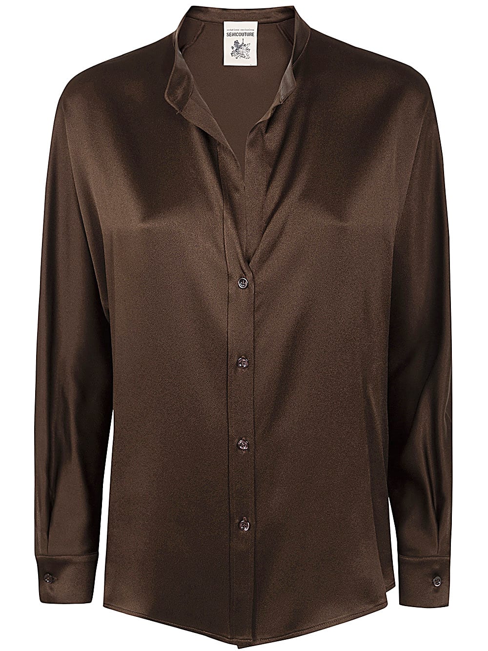 Shop Semicouture Jeanne Shirt In Dark Brown