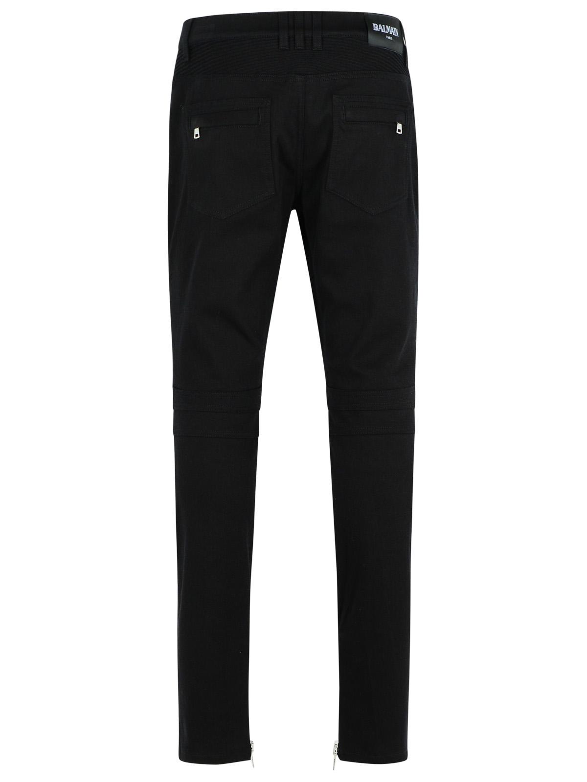 Balmain Ribbed Slim Jeans-vintage Used In Black