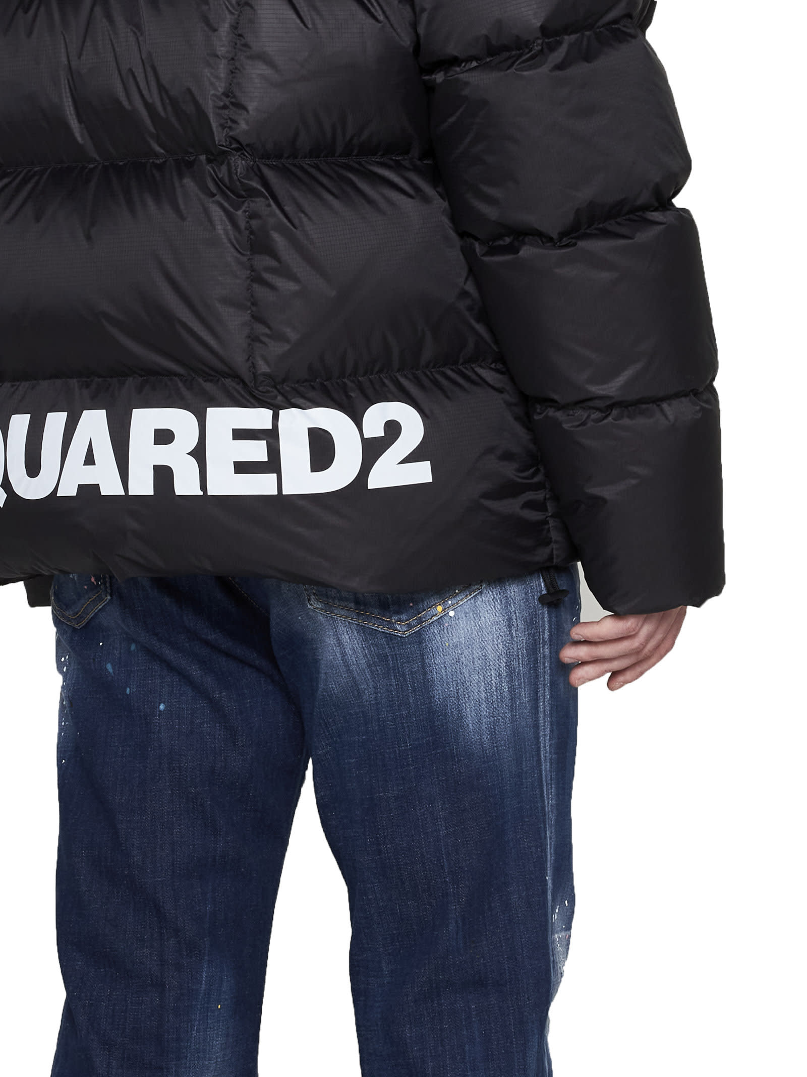Dsquared2 Logo-print Padded Jacket In Black