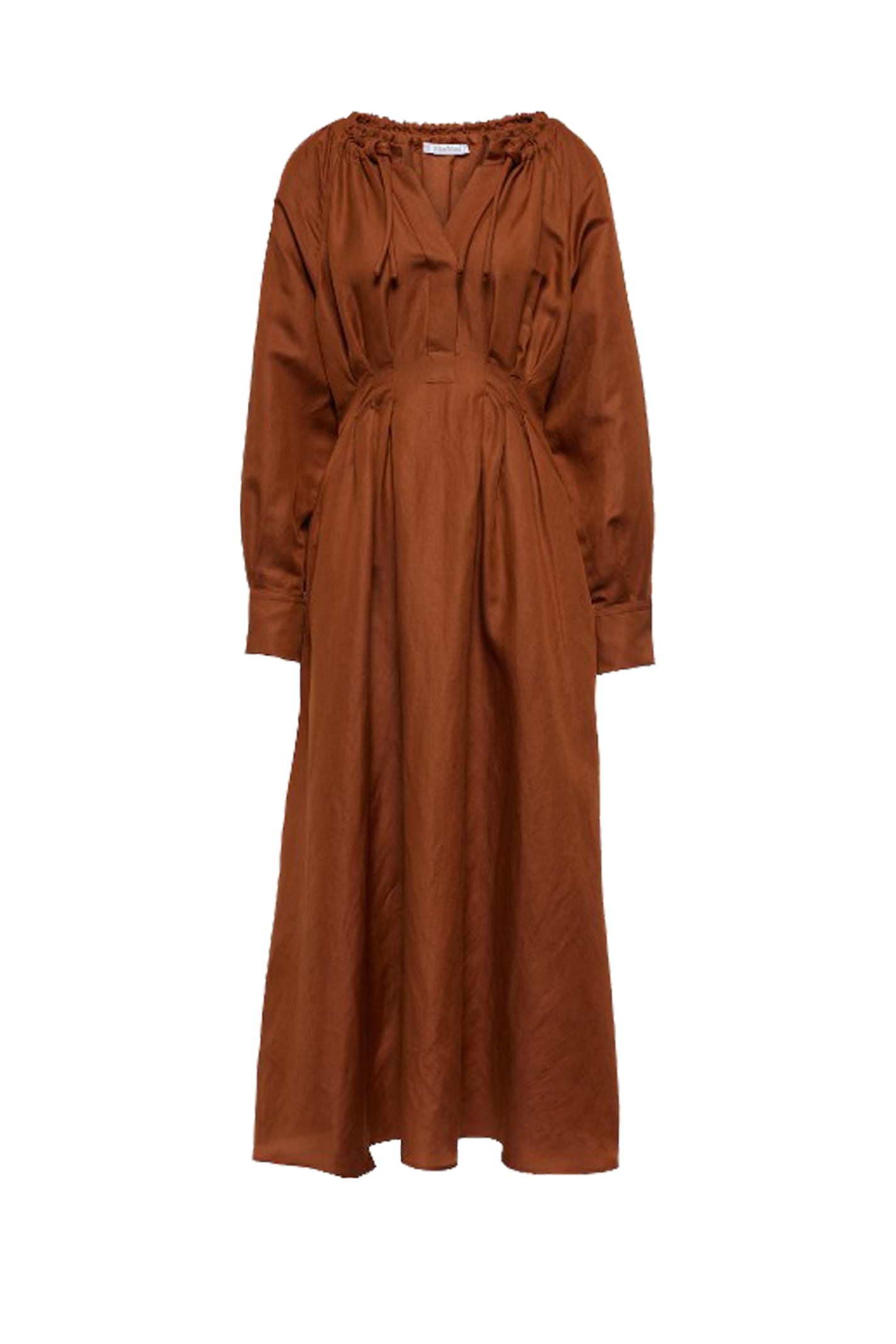 Shop Max Mara Drina Dress In Leather Brown
