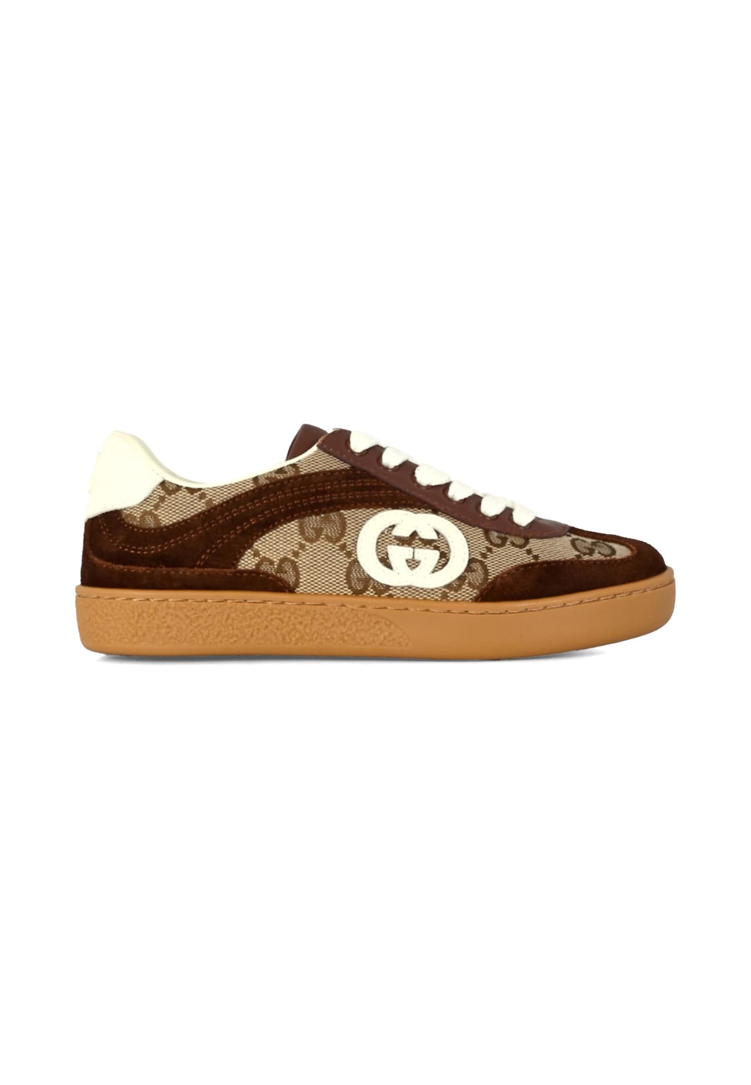 Gucci Brown G74 Sneakers For Kids With Gg In Brown