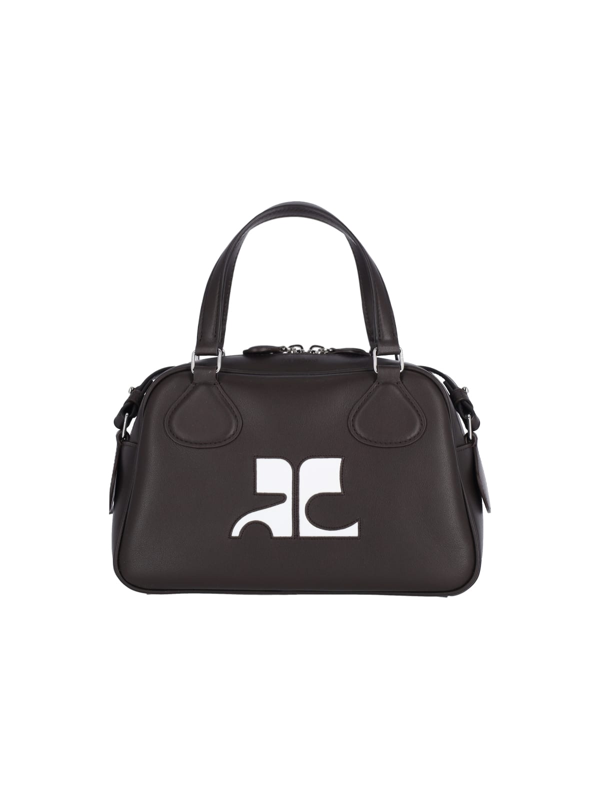 Shop Courrèges Re-edition Bowling Bag In Brown