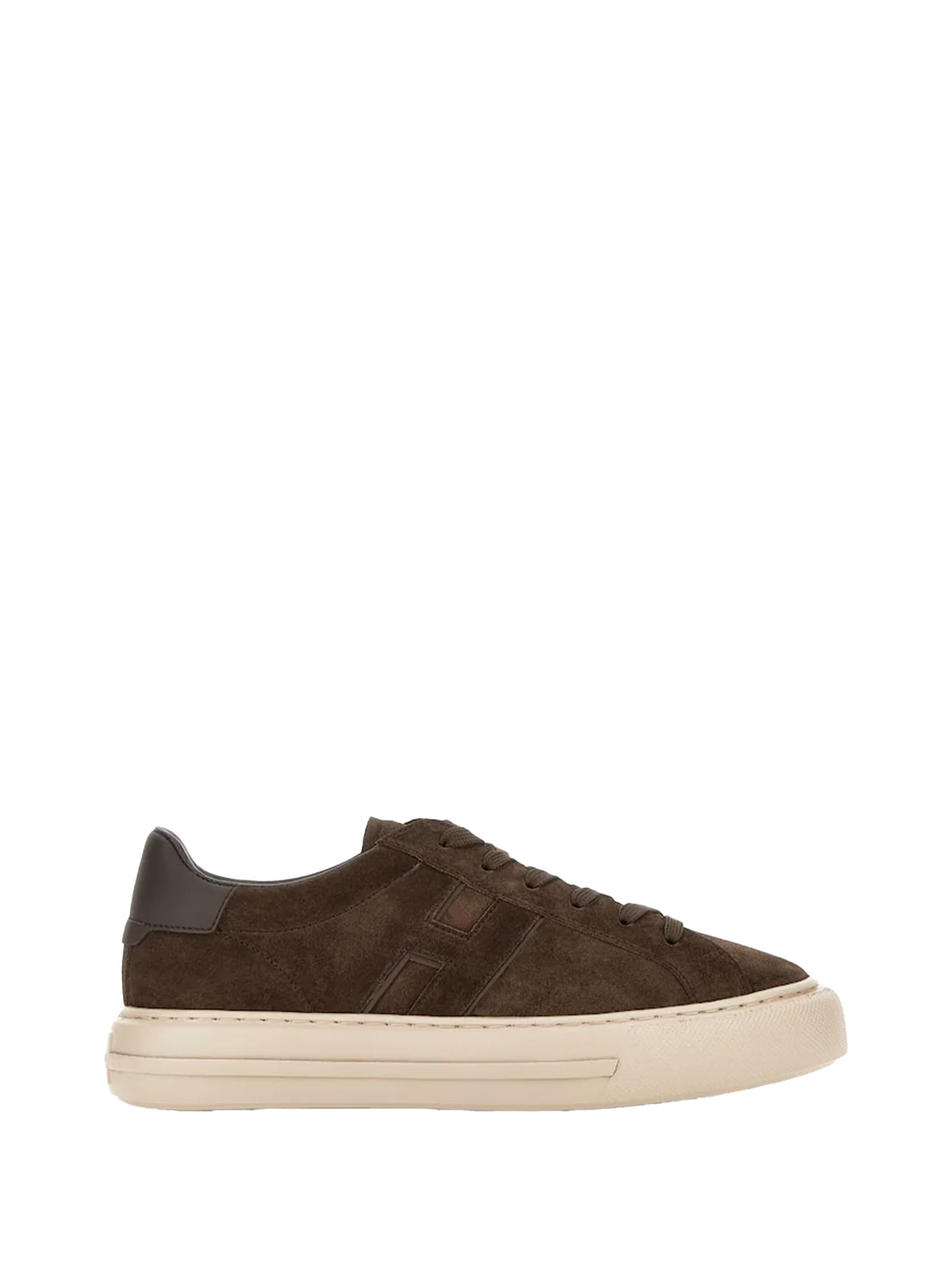 Hogan H691 Lace-up Sneakers With Suede Upper And Memory Foam Comfort In Brown