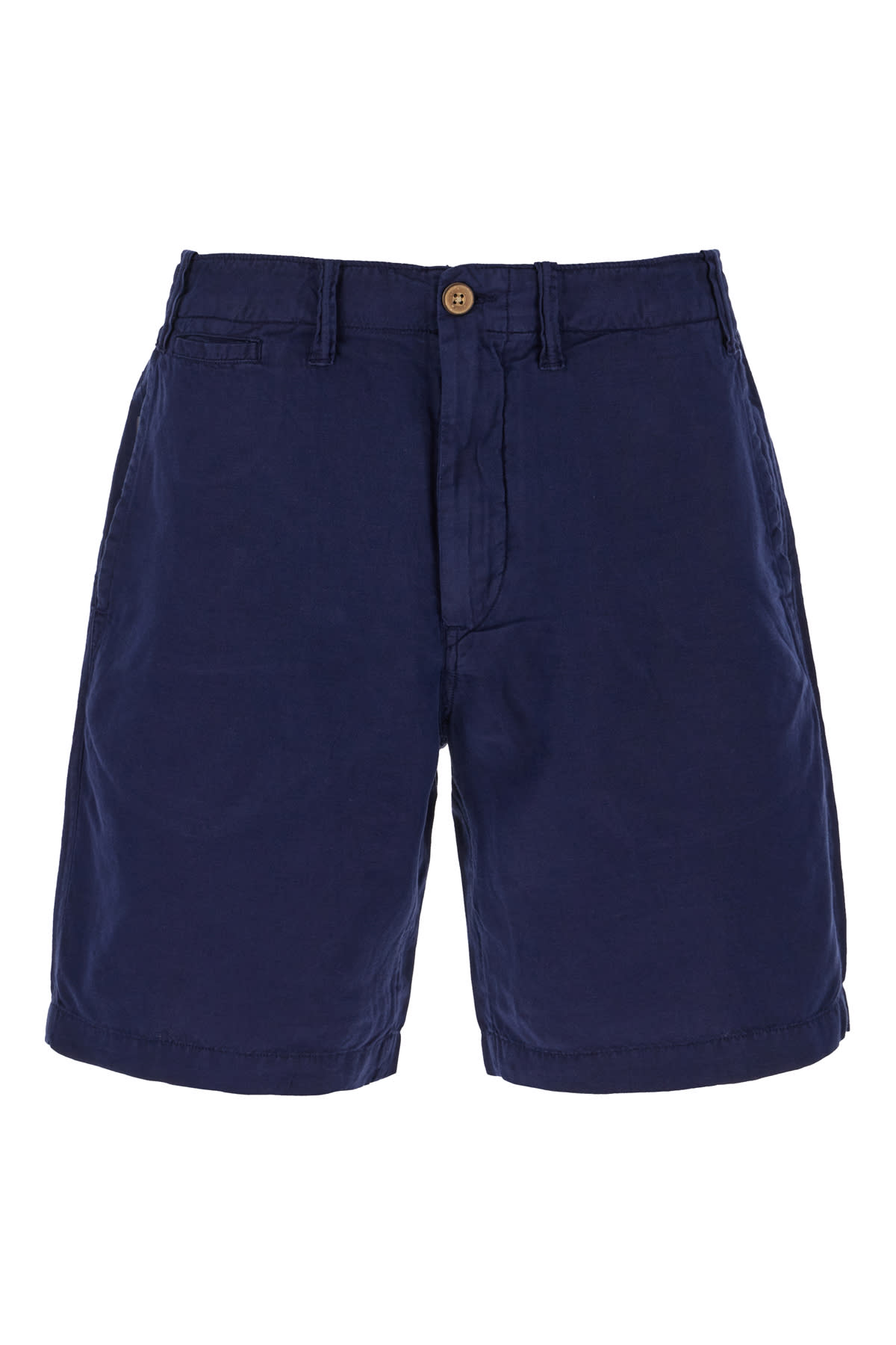 Polo Ralph Lauren Blue Linen Blend Bermuda Shorts In Newport Navy