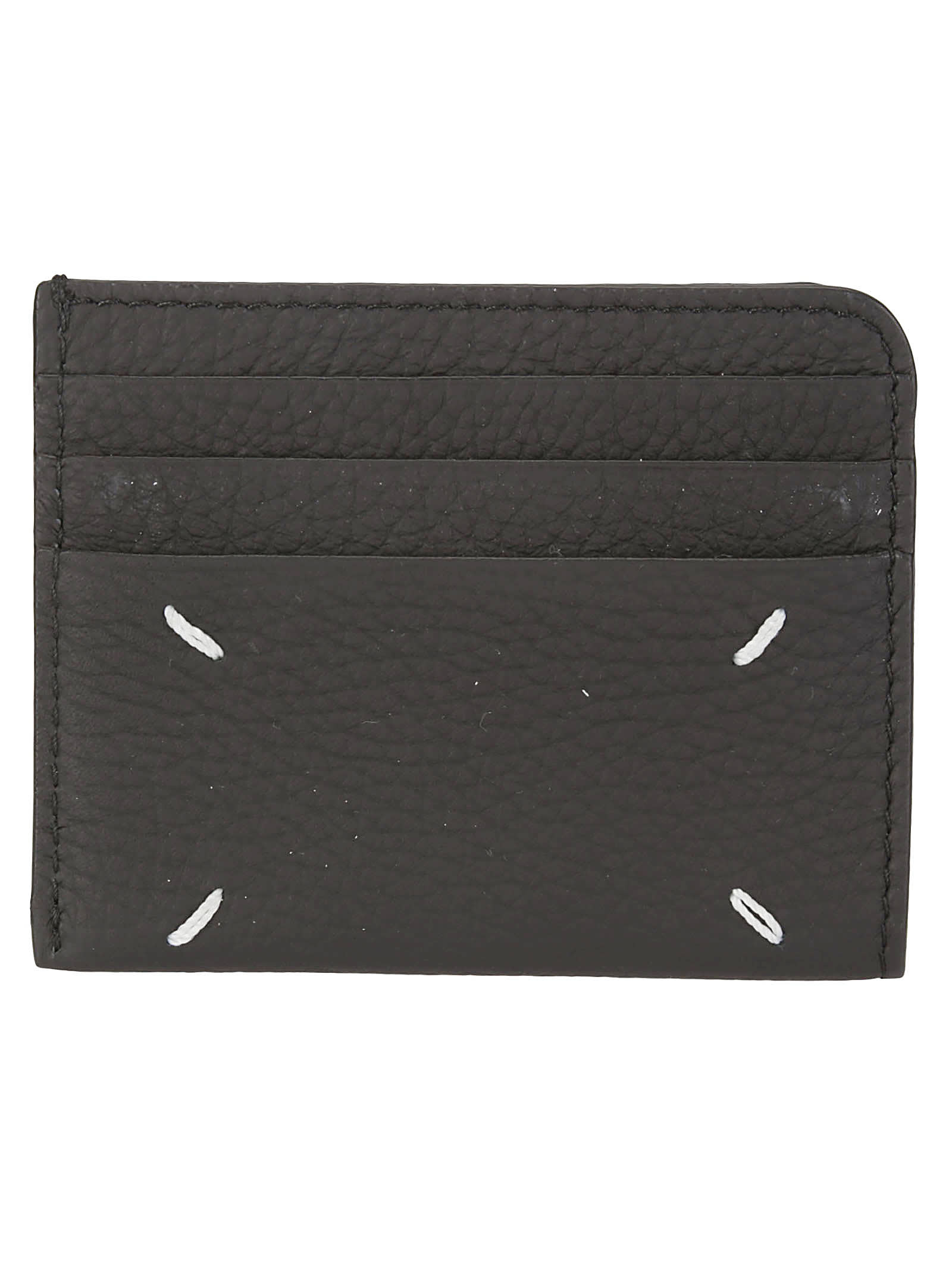 Shop Maison Margiela Card Holder Slim With Gap In Black