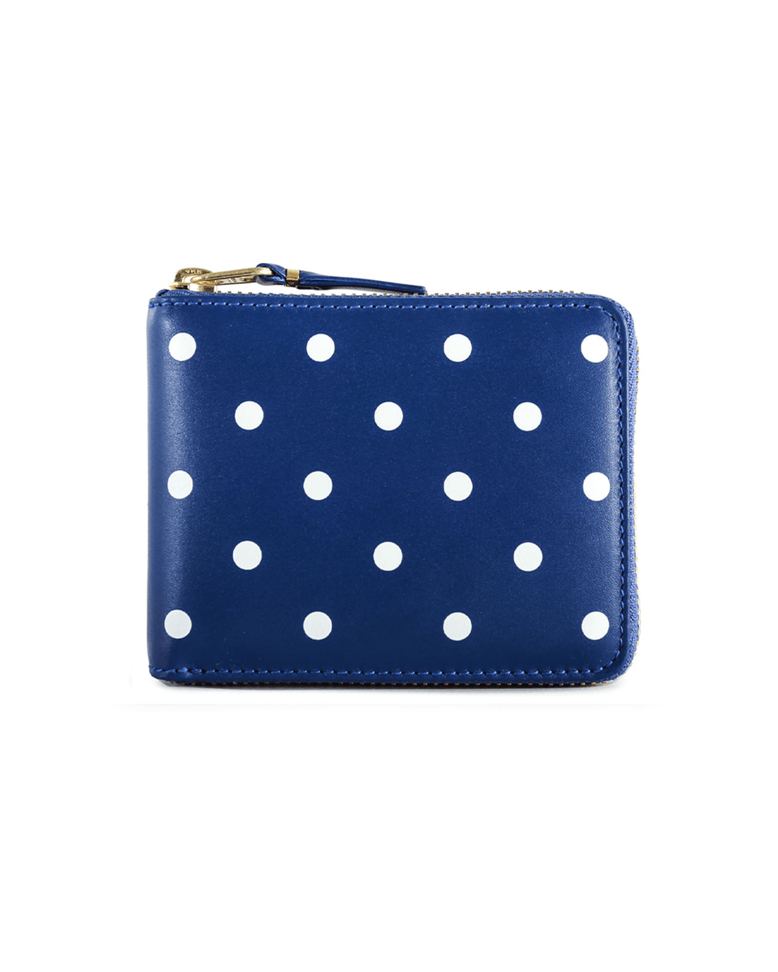 Comme Des Garçons Dots Printed Leather Line In Navy Navy