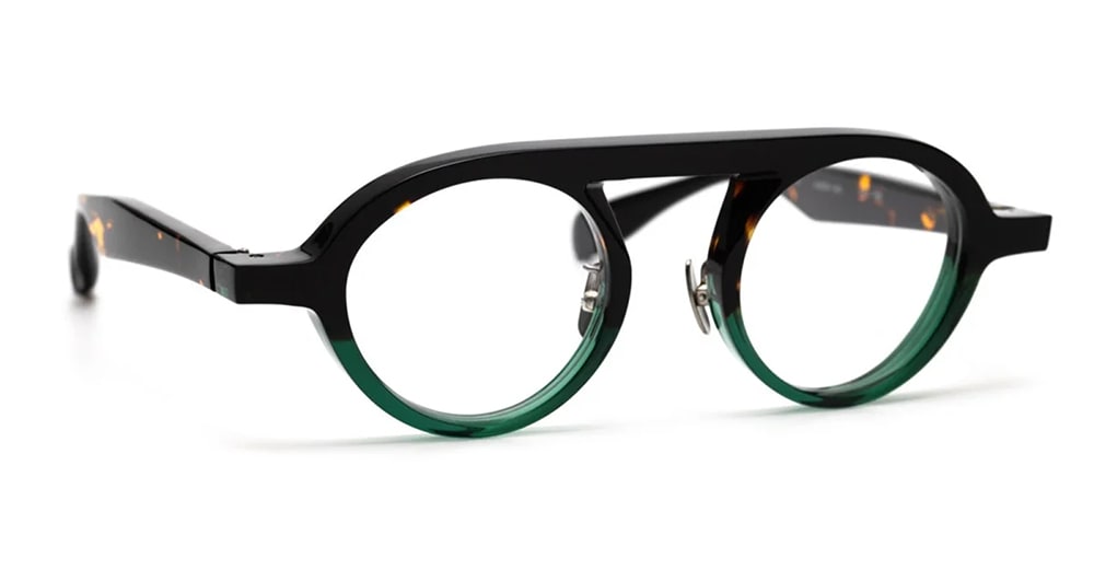 Shop Factory900 Rf 190 - Black / Tortoise / Green Rx Glasses In Black/tortoise