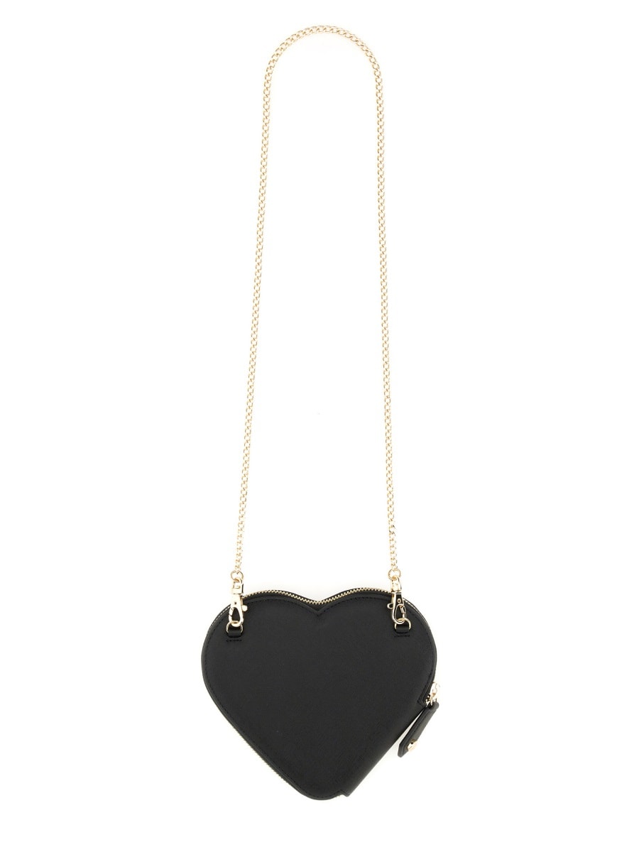 Shop Vivienne Westwood Heart Shoulder Bag In Black