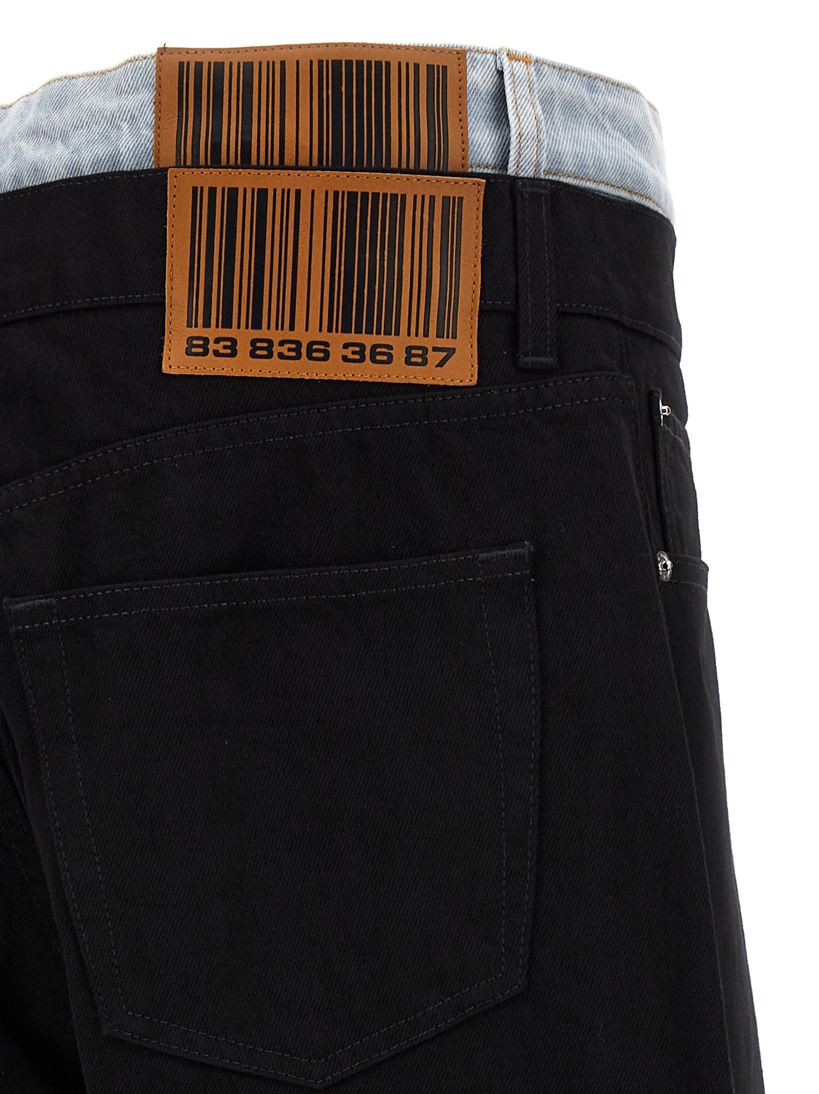 Shop Vtmnts Double Waist Jeans In Black