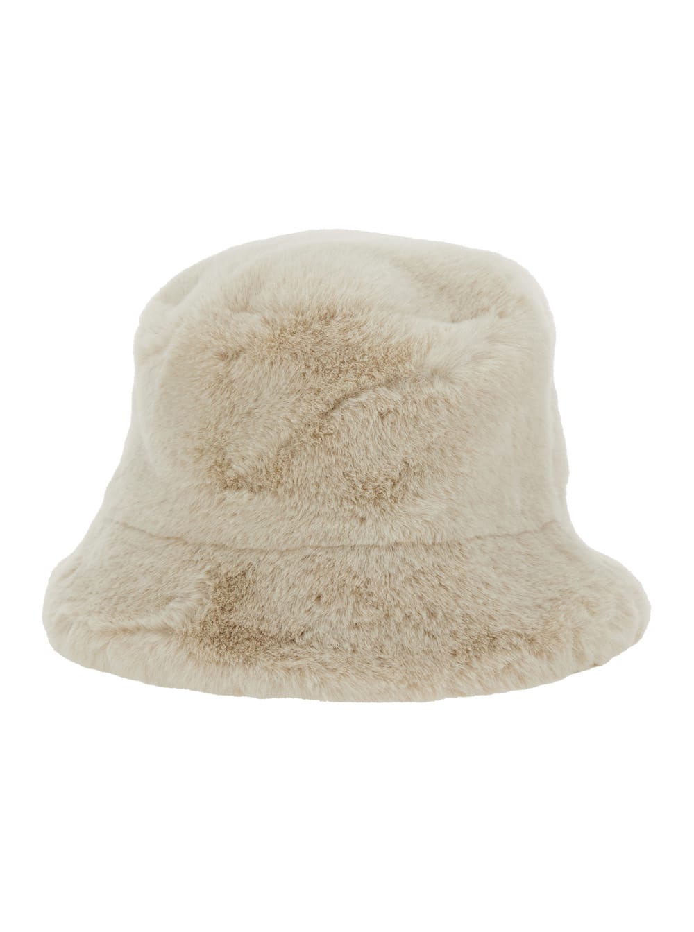 Apparis Amara White Bucket Hat In Ecofur Woman In Neutral