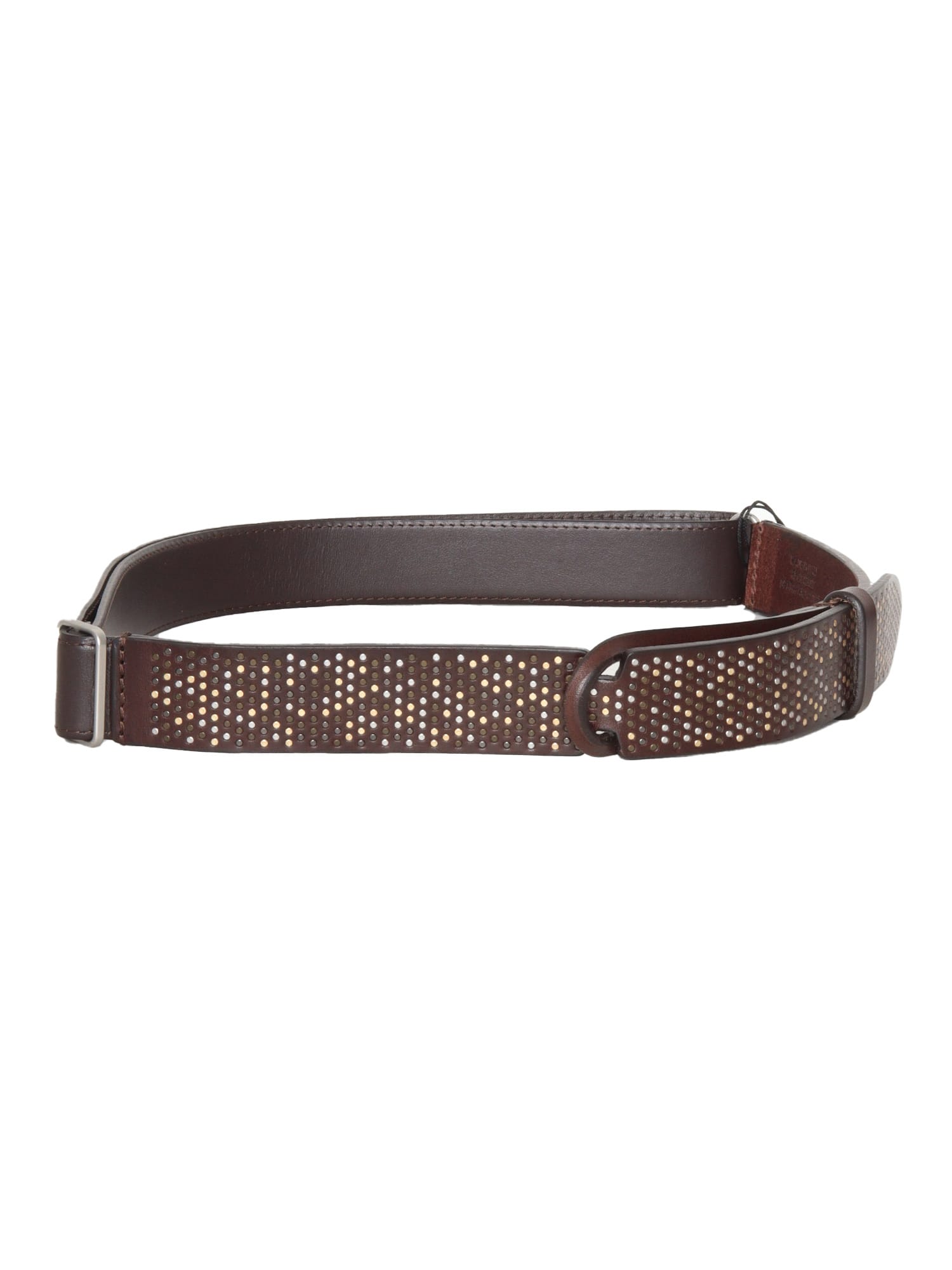 Orciani Stud-embellished Leather Belt In Brown