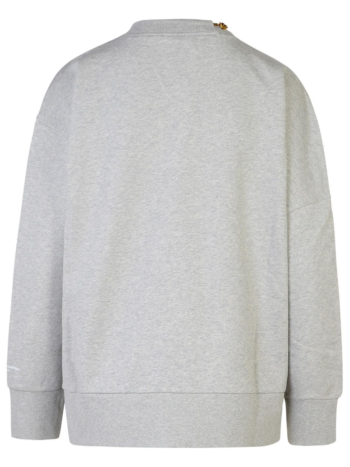 Shop Stella Mccartney Chain Detailed Crewneck Sweatshirt In Light Grey Melange
