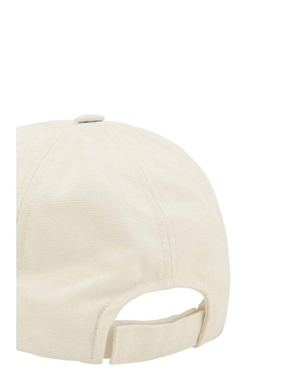 Isabel Marant Cotton Tyron Baseball Hat With Curved Brim In Ecru/blue
