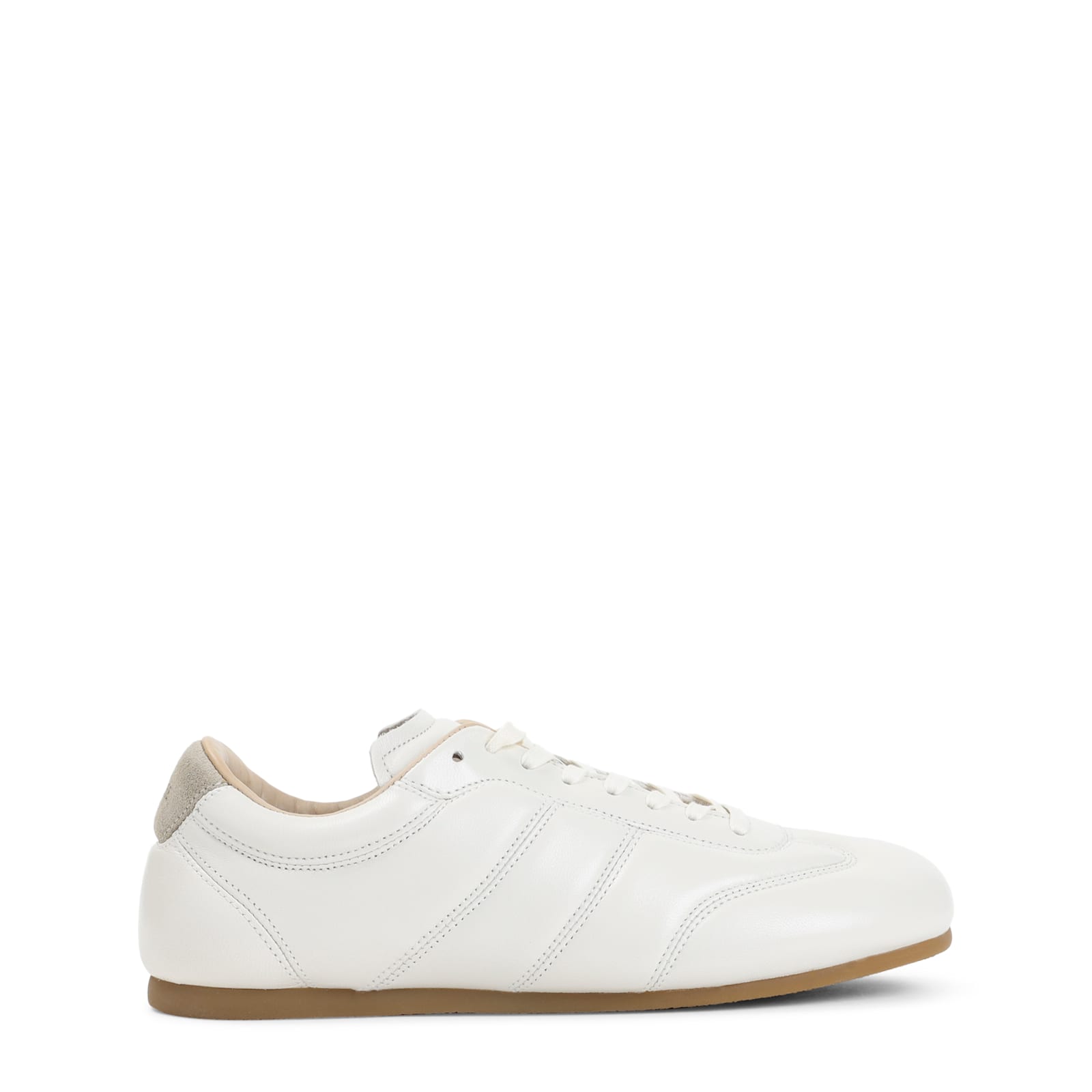 Lemaire Milk White Calf Leather Soft Runner Sneakers In White