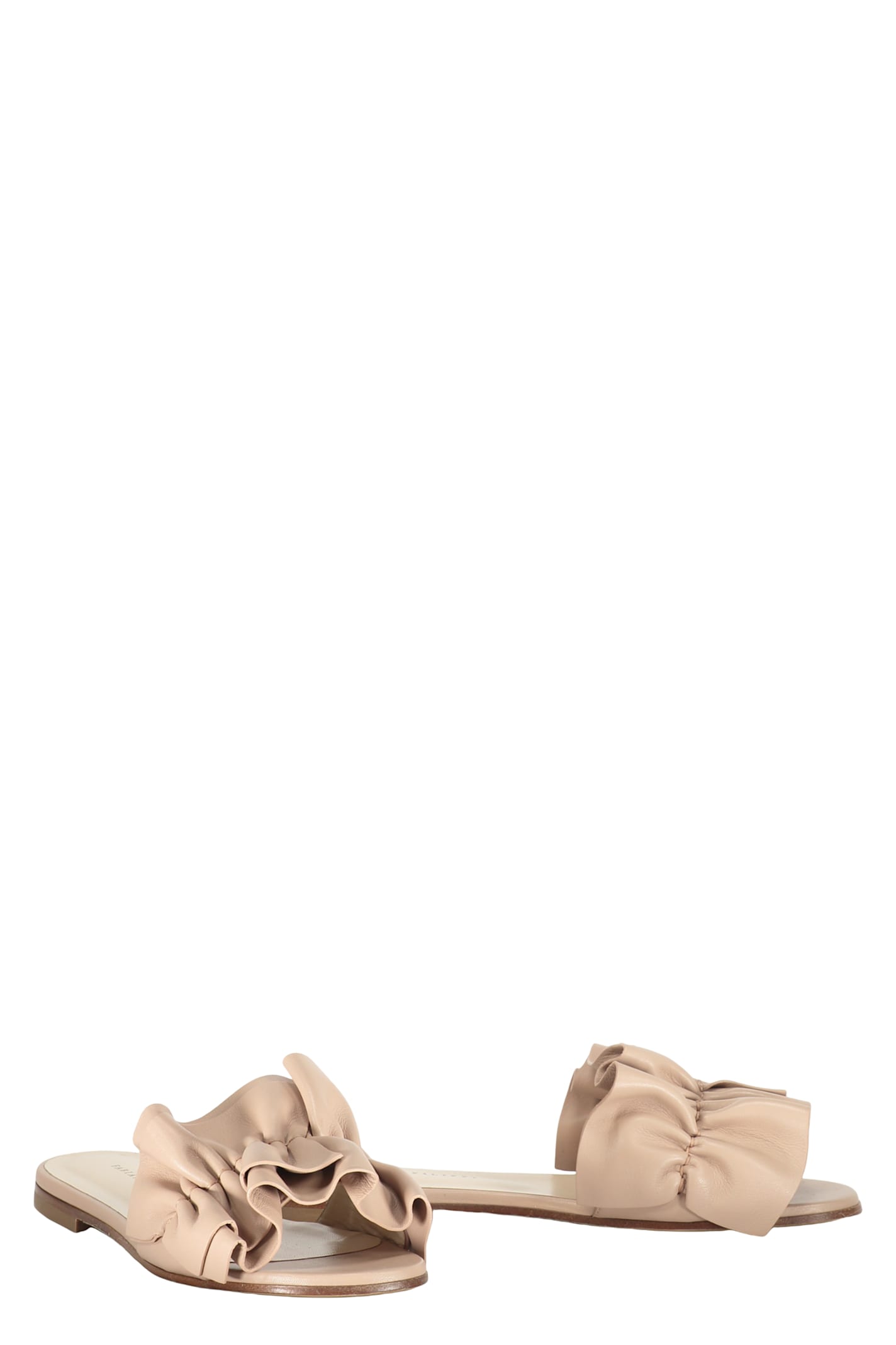 Shop Fabiana Filippi Leather Slides In Pink