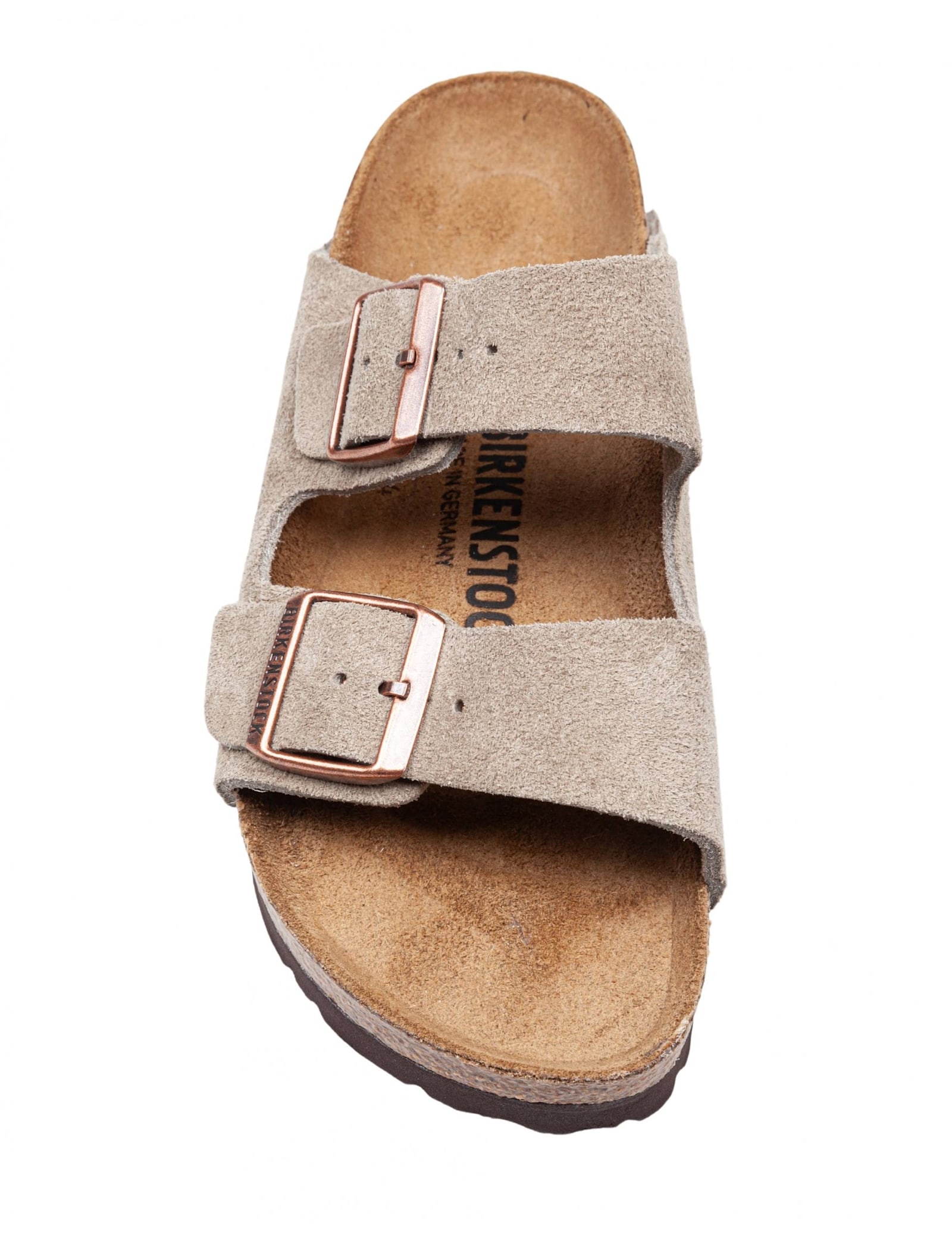 Birkenstock Woman Sandals Khaki Size 8 Soft Leather In Taupe