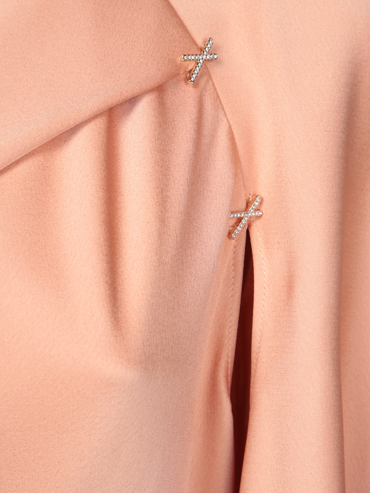 GENNY LONG SATIN DRESS NUDE