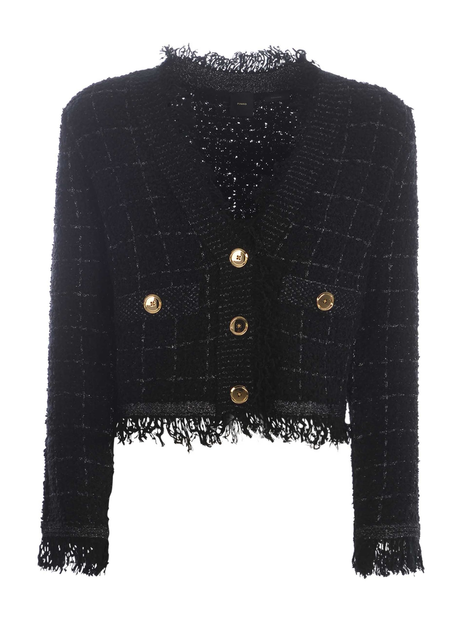 Shop Pinko Short Jacket  Babbuino In Wool Blend In Nero