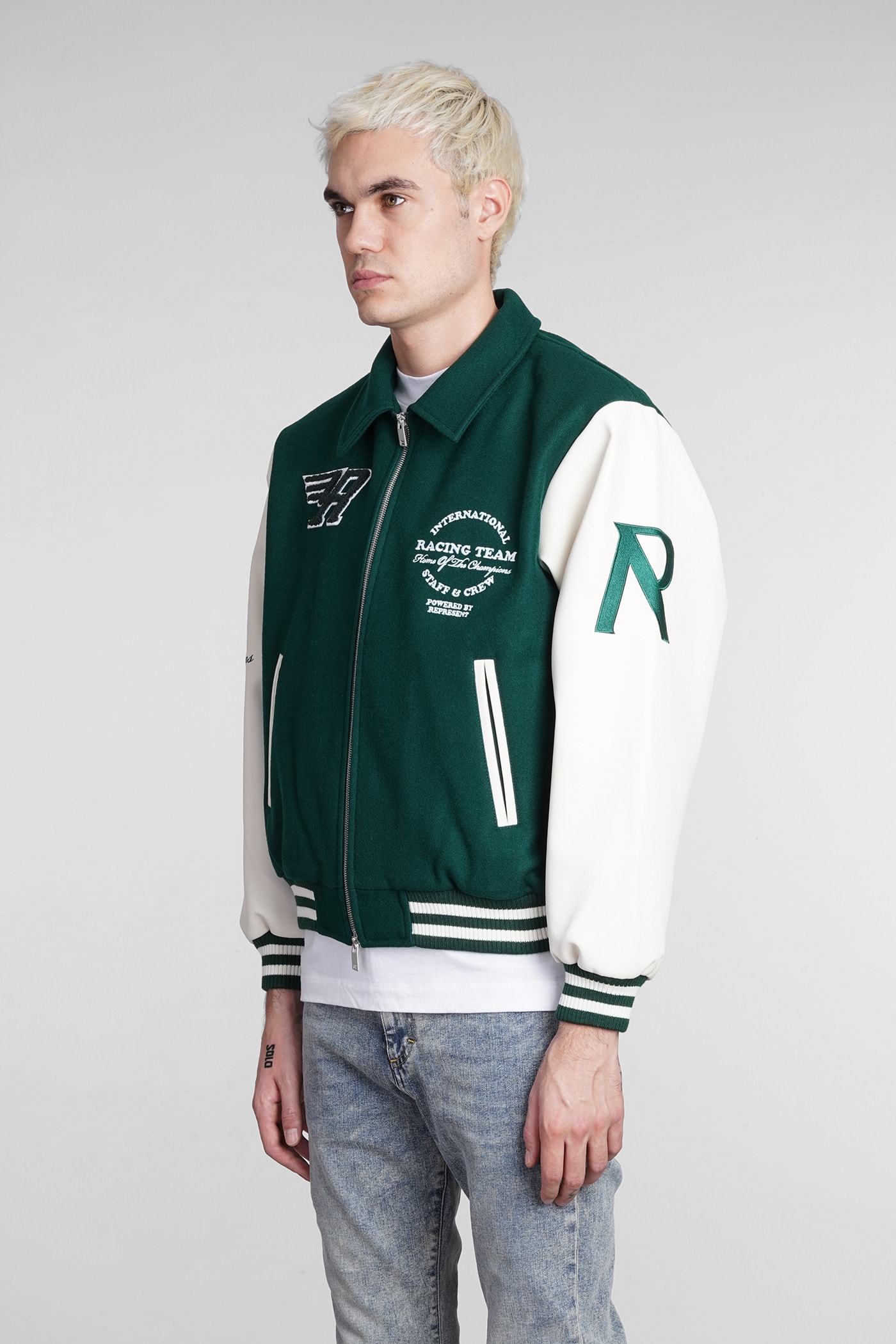 REPRESENT Racing Team Green Varsity Jacket