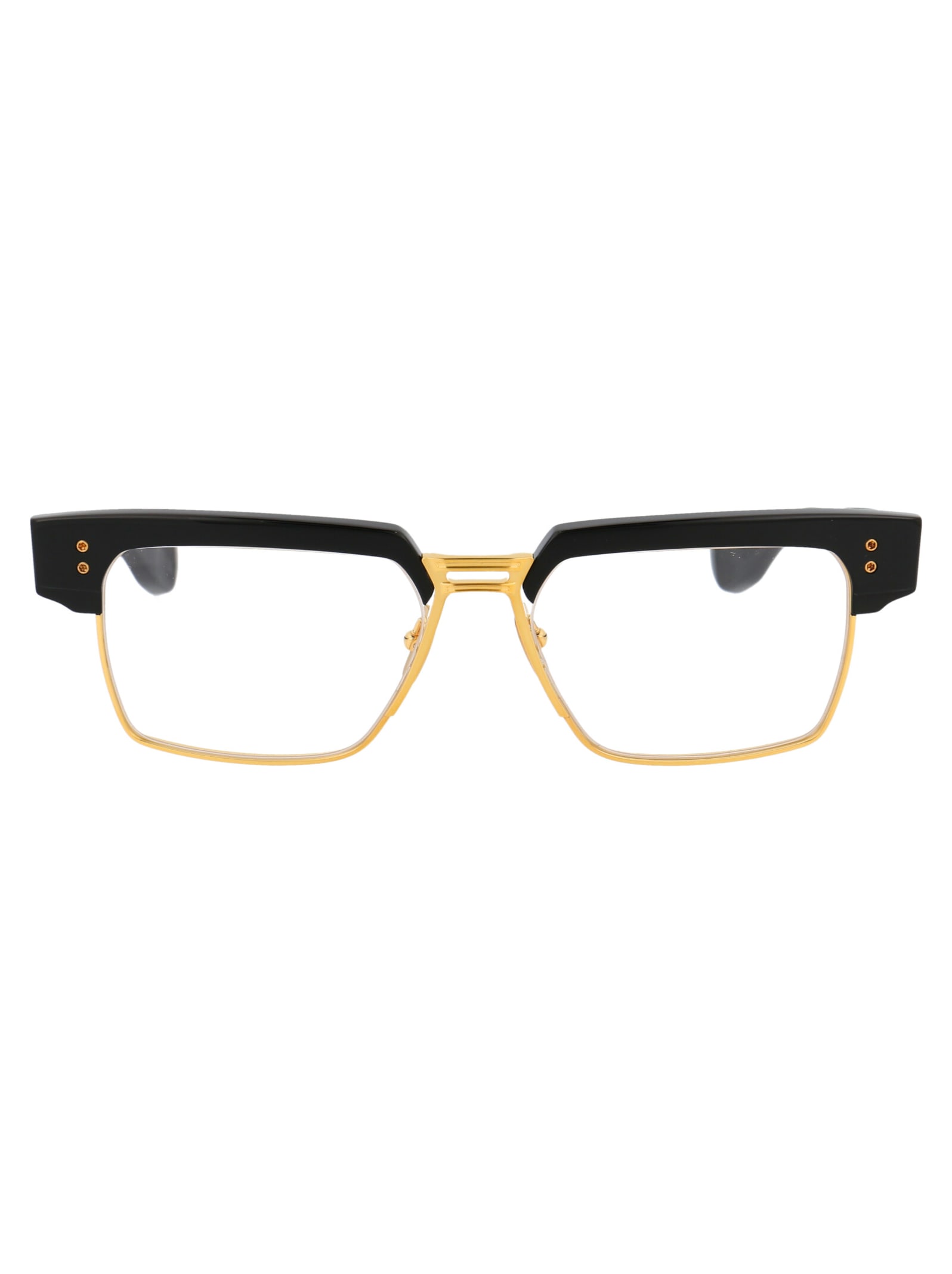 Shop Dita Hakatron Glasses In Yellow Gold - Black