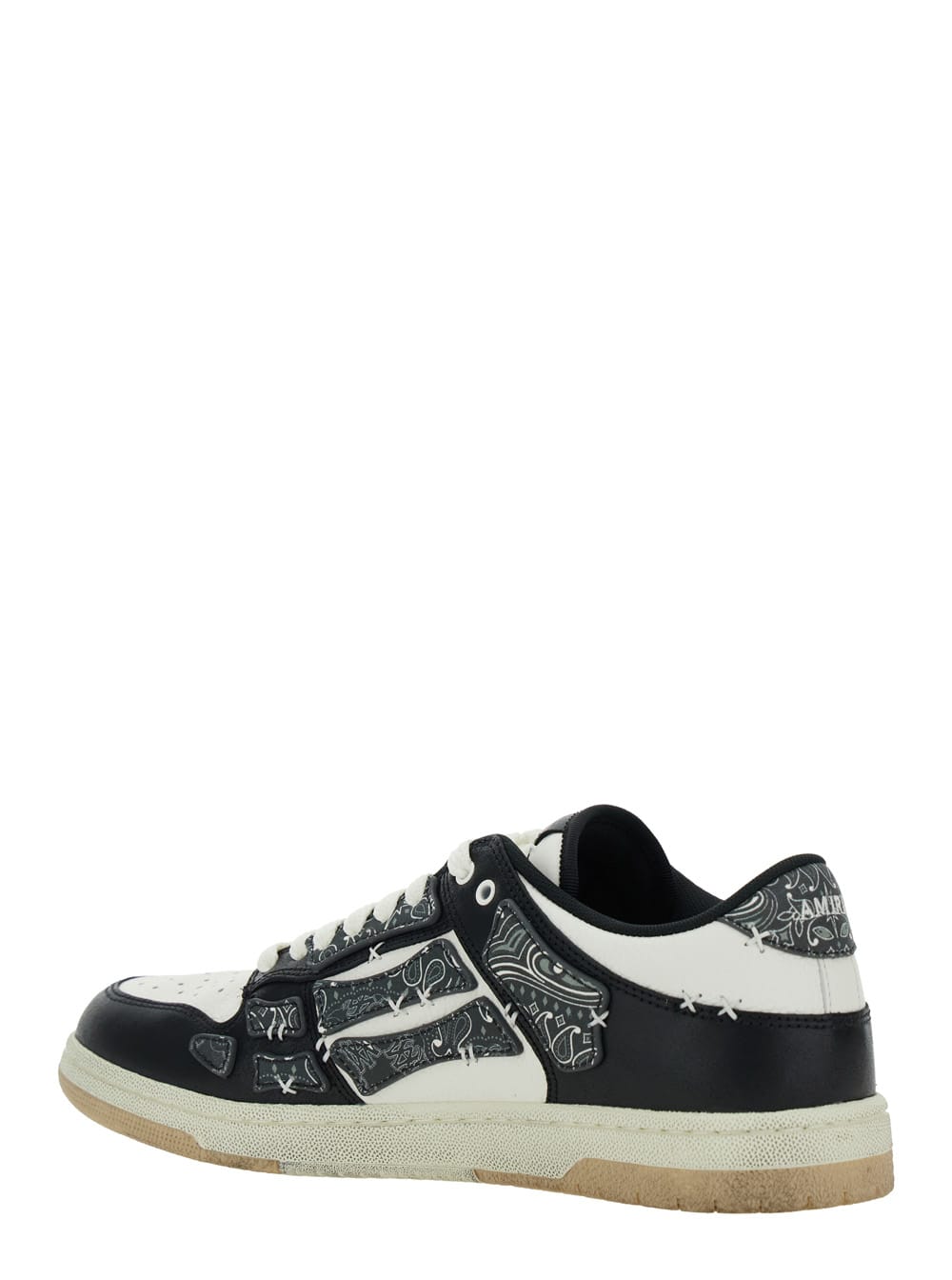 Amiri Skel Top Black Low Top Sneakers With Logo Patch On The Tongue And Logo Lettering On The Heel In Leat In Black