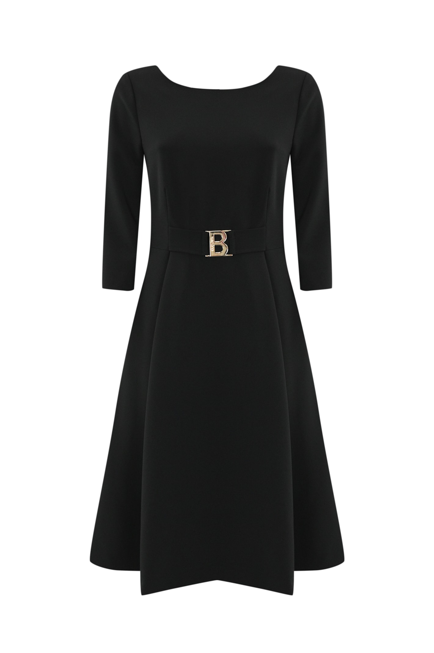 Stretch Crepe Dress With Buckle