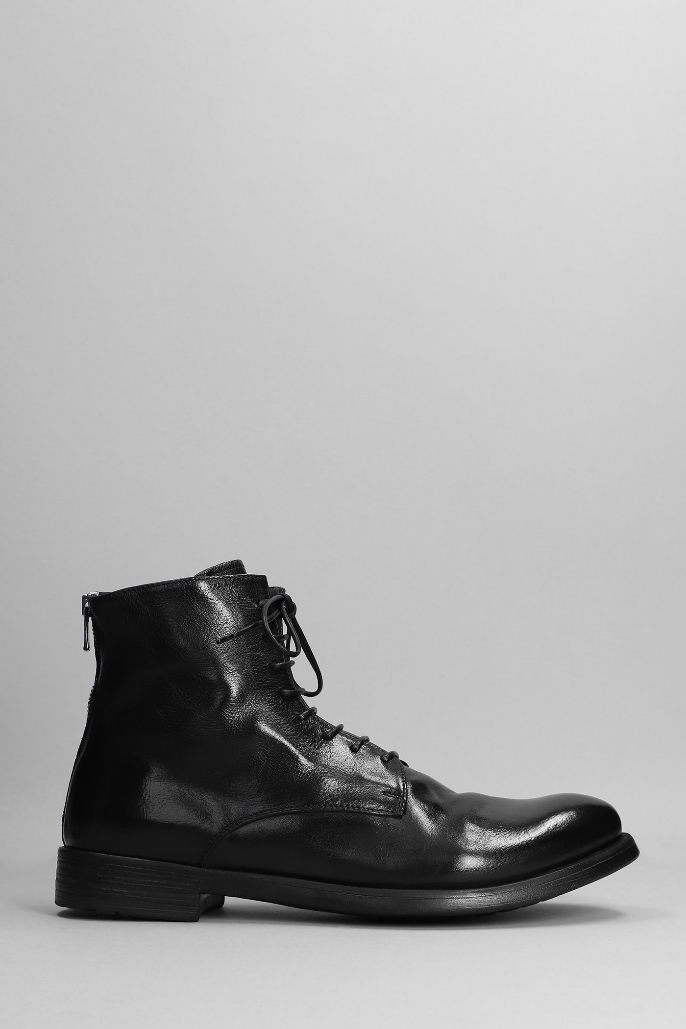 Officine Creative Hive 016 Combat Boots In Black Leather