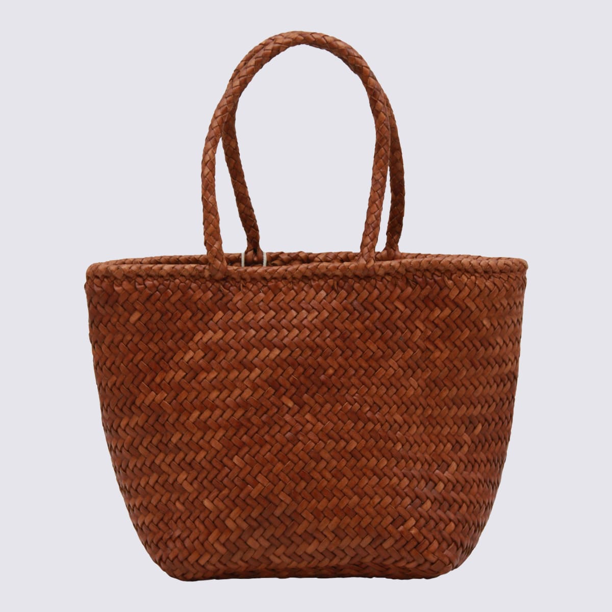 Dragon Diffusion Dark Orange Leather Grace Small Tote In Brown