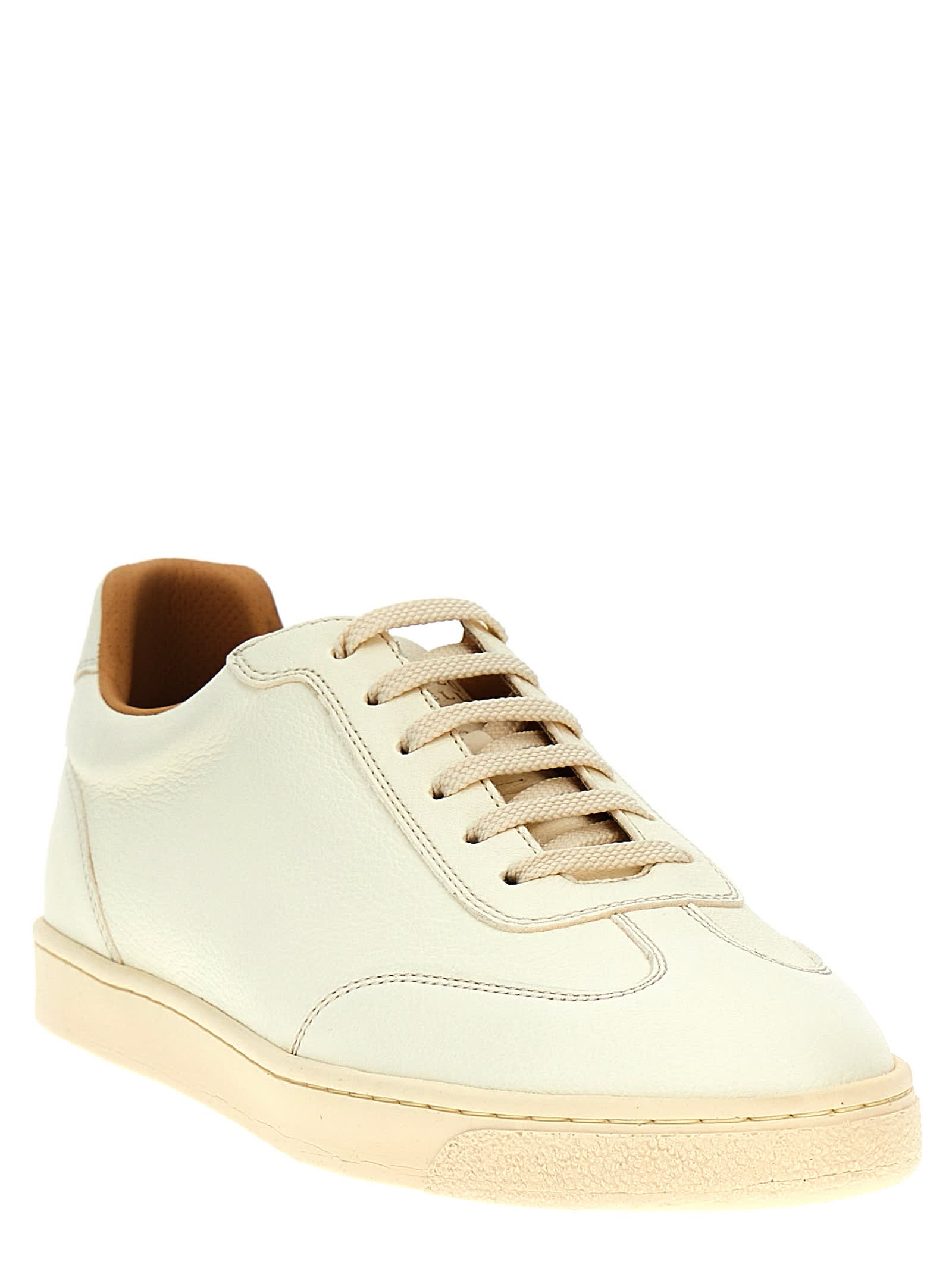 Shop Brunello Cucinelli Leather Sneakers In Multicolor