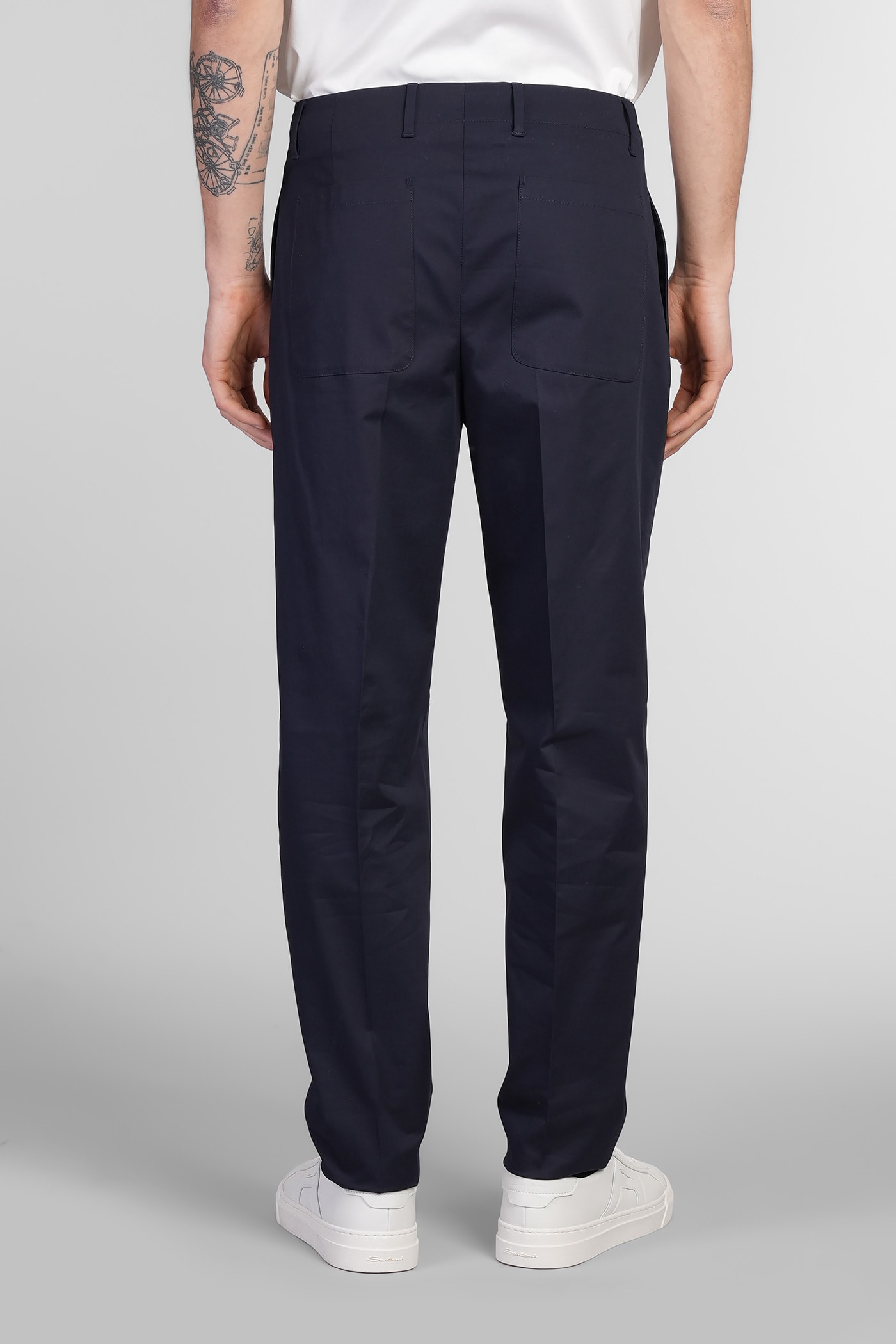 Lardini Pants In Blue Cotton In Blue