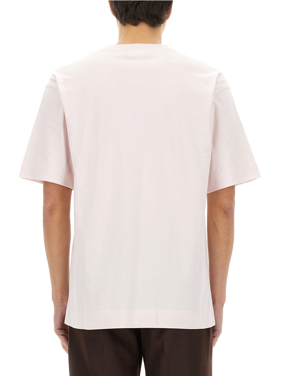 Dries Van Noten Crew Neck Short Sleeve Cotton T-shirt In Neutral
