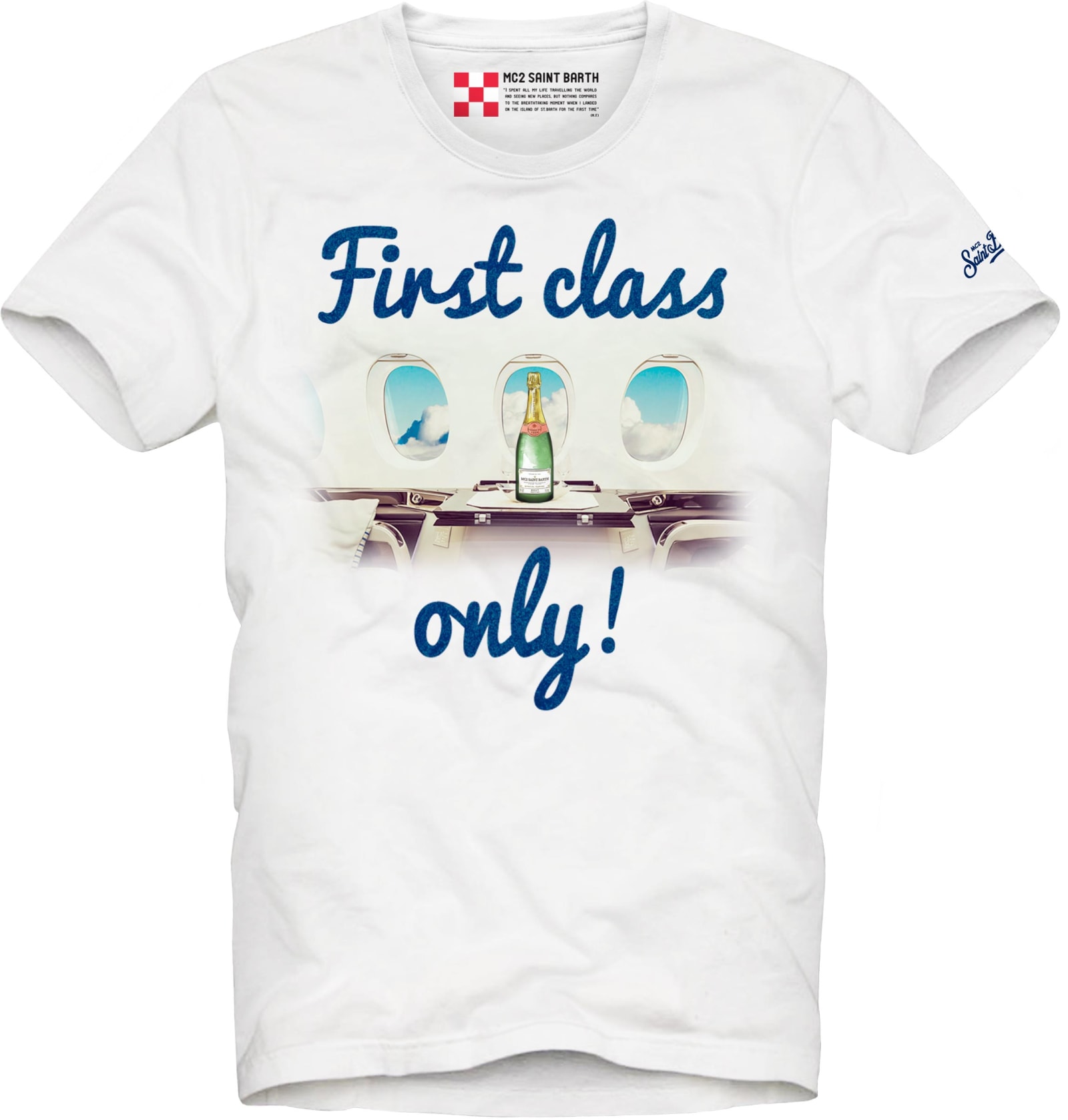 MC2 Saint Barth White First Class Only! Print Man T-shirt