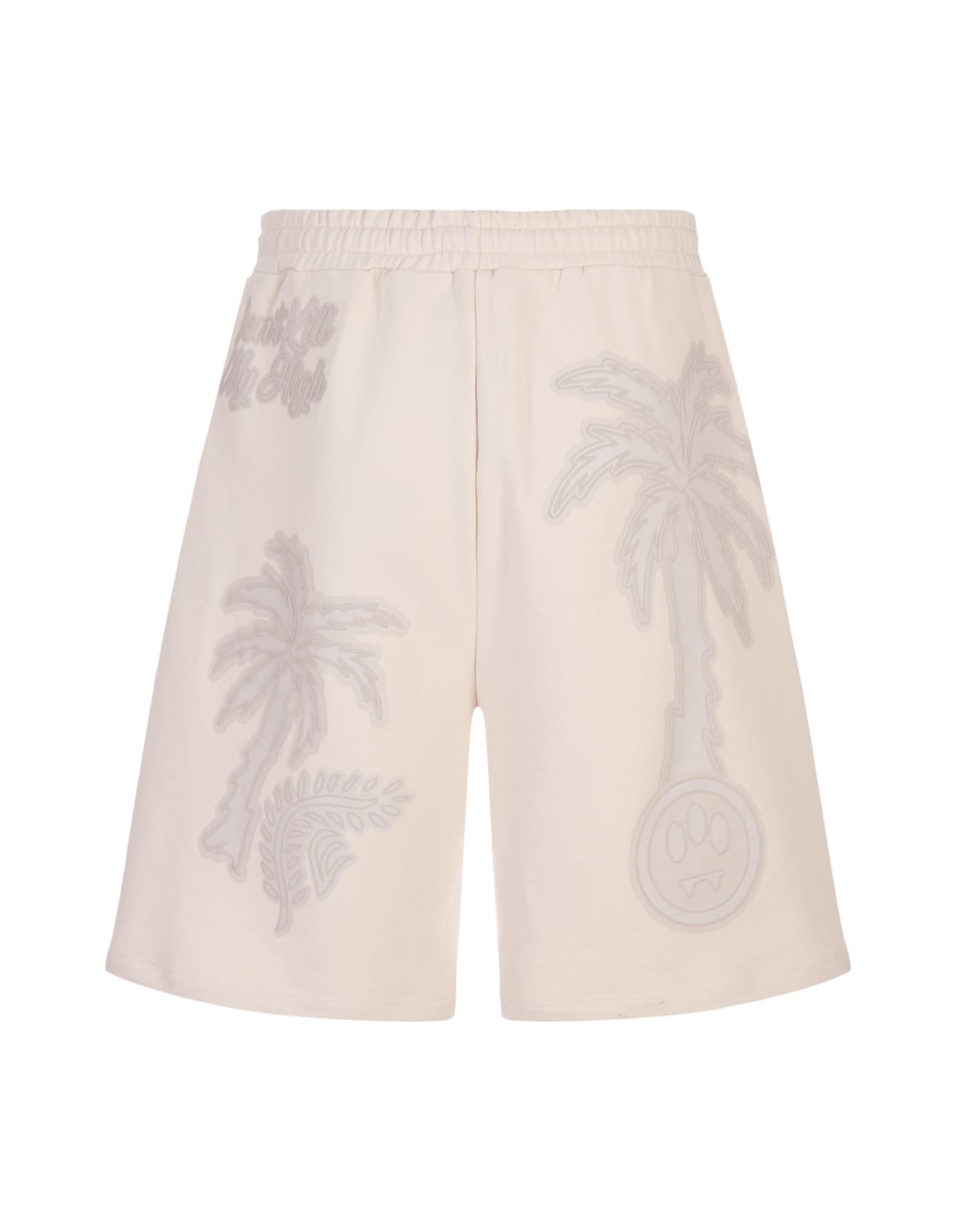 Shop Barrow Turtledove Bermuda Shorts With Embossed Graphics In Brown