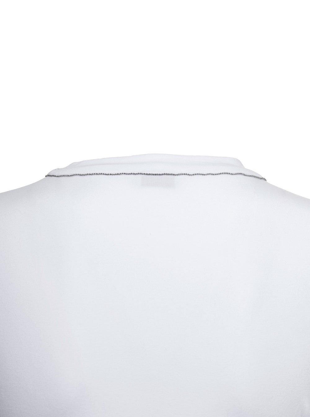 Brunello Cucinelli Plain Jersey T In Bianco