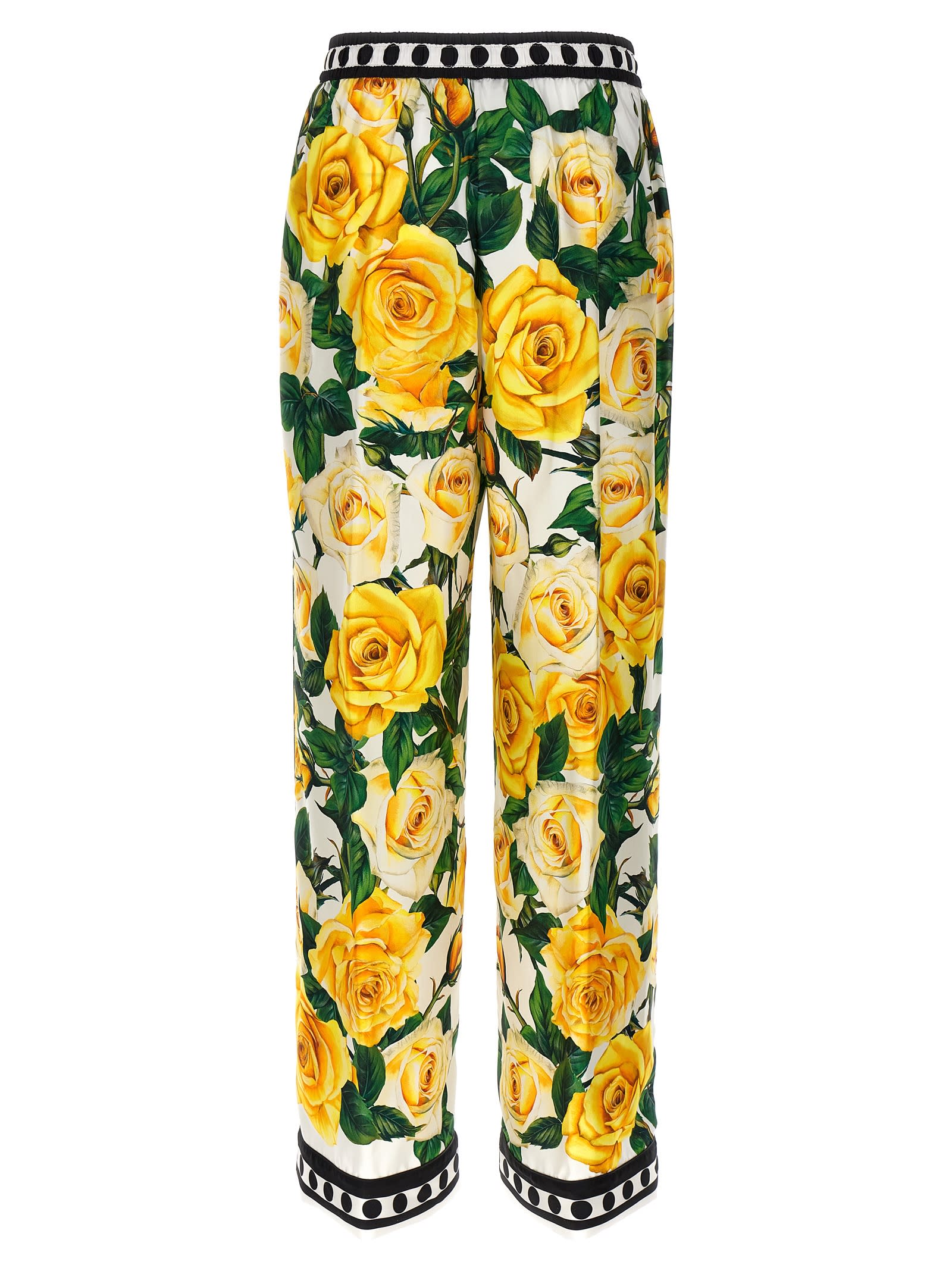Shop Dolce & Gabbana Rose Gialle Trousers In Yellow