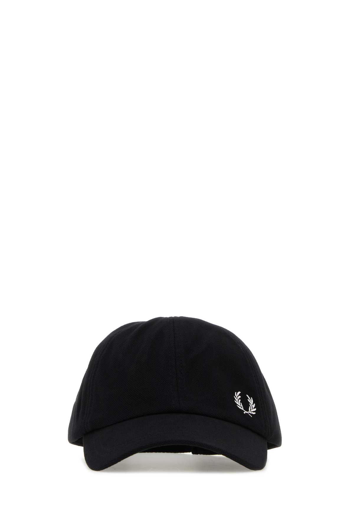Fred Perry Black Piquet Baseball Cap In Multi