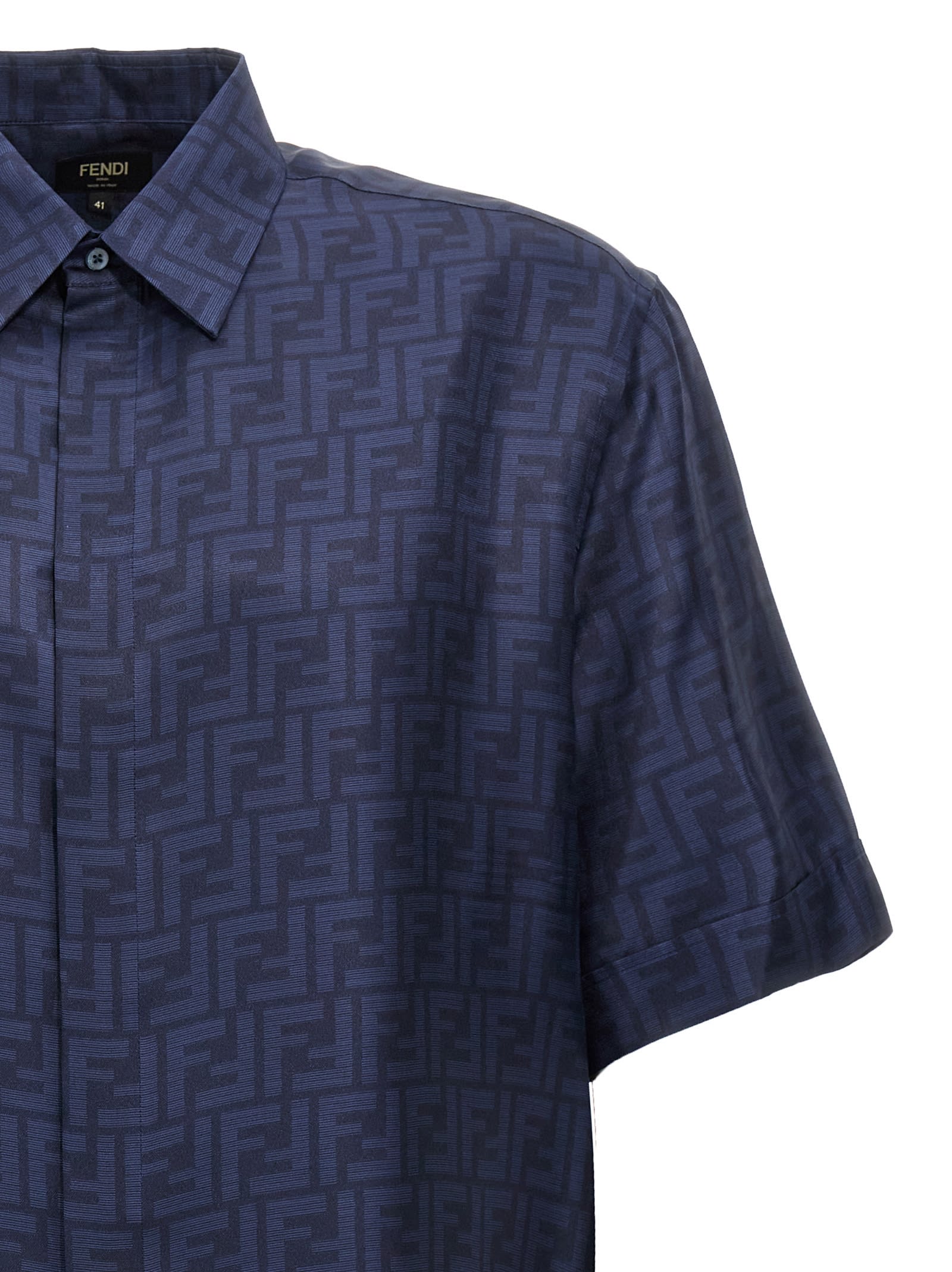 Shop Fendi Ff Shirt In Blu