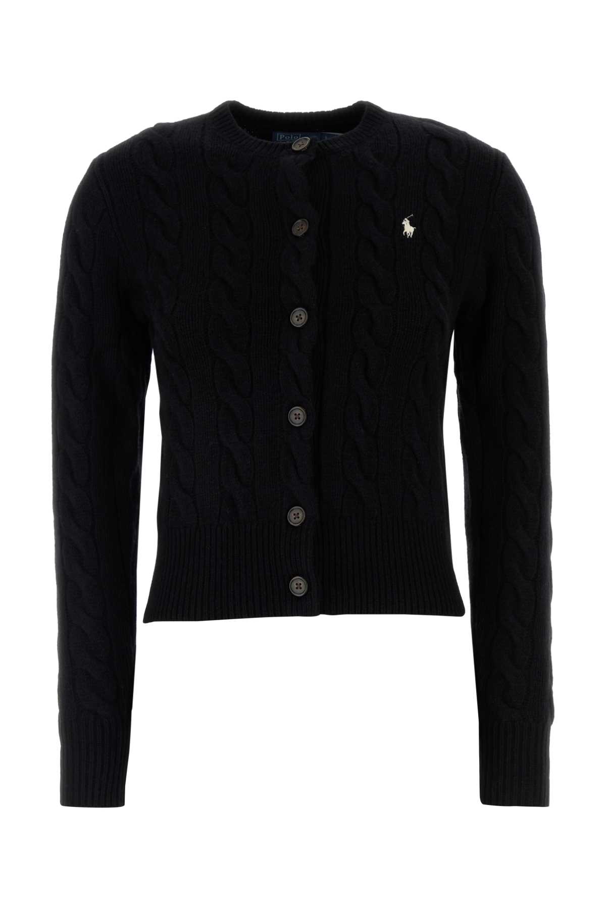 Polo Ralph Lauren Black Wool Blend Cardigan