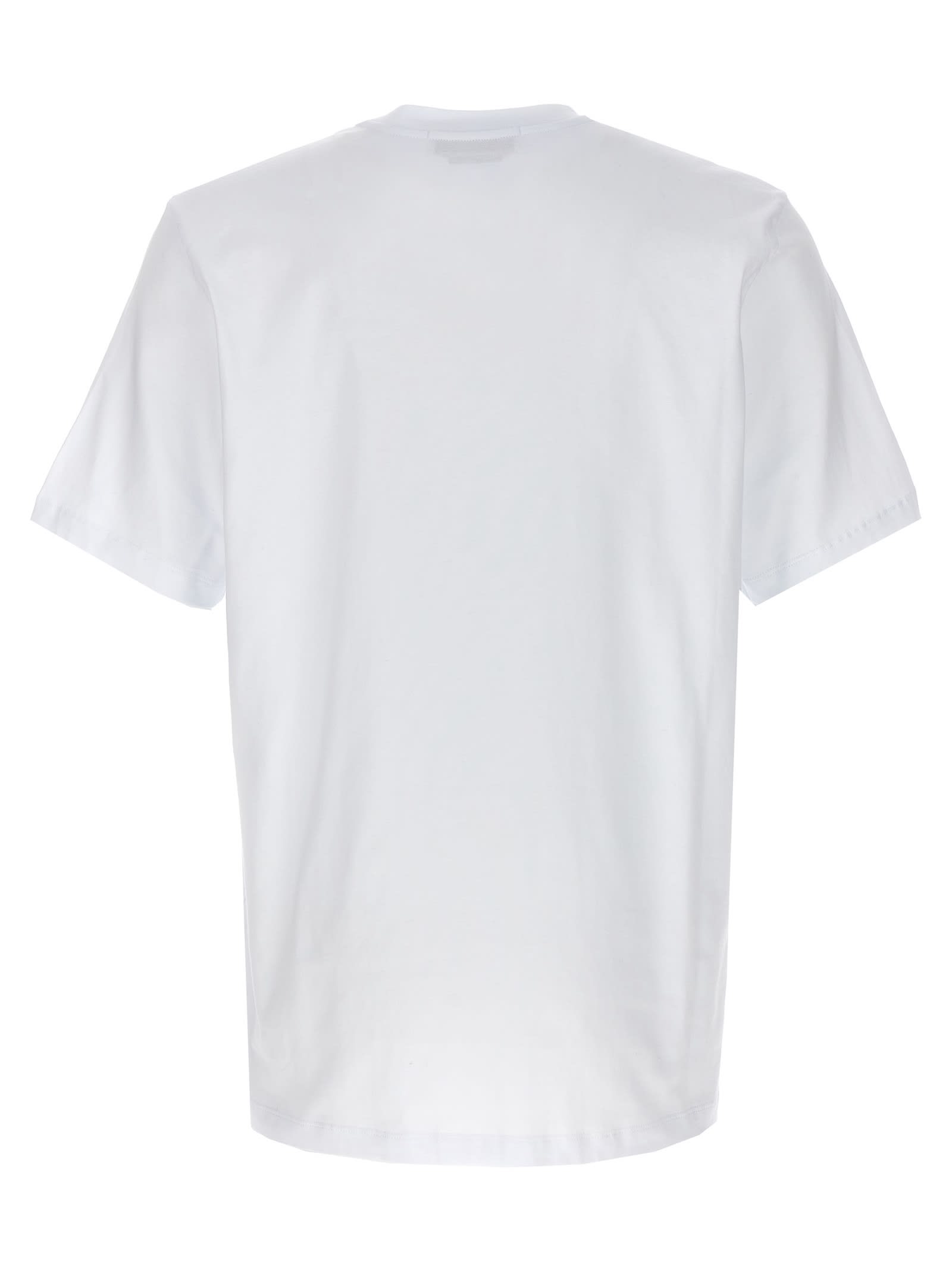 Shop Msgm Camo Season Box Logo T-shirt In White