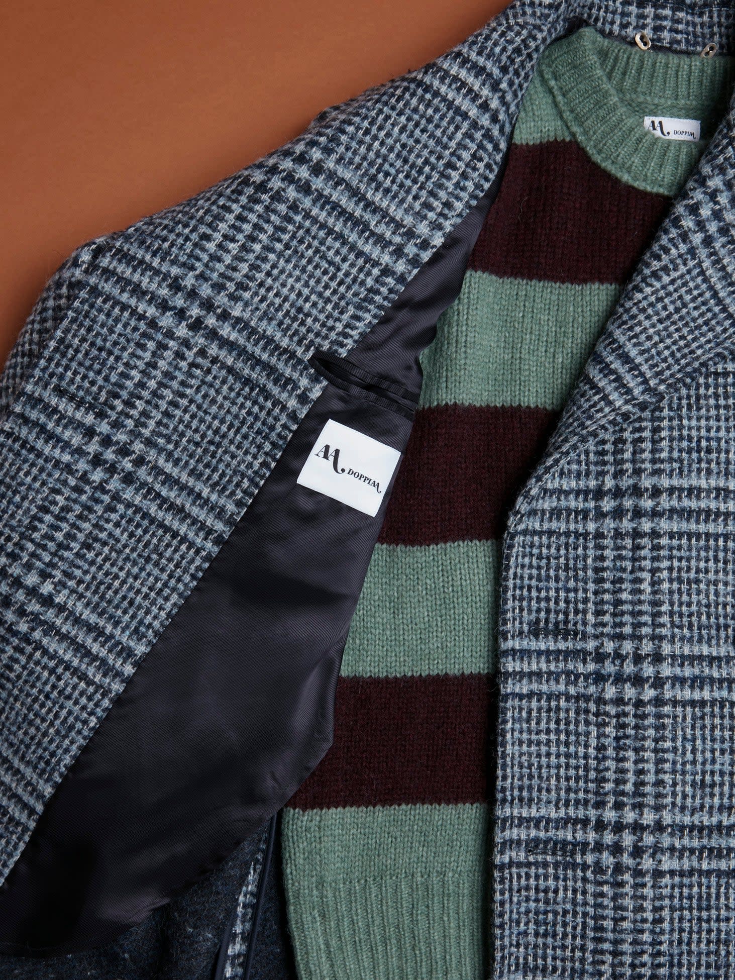 Shop Doppiaa Aalbany Double Breasted Checked Coat