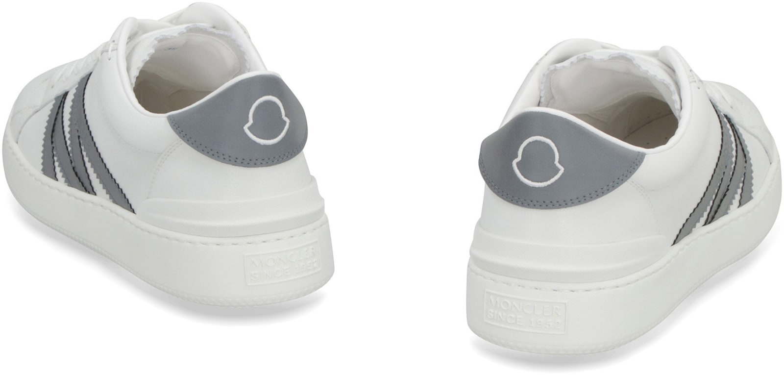 Moncler Monaco Bicolor Low-top Sneakers In White
