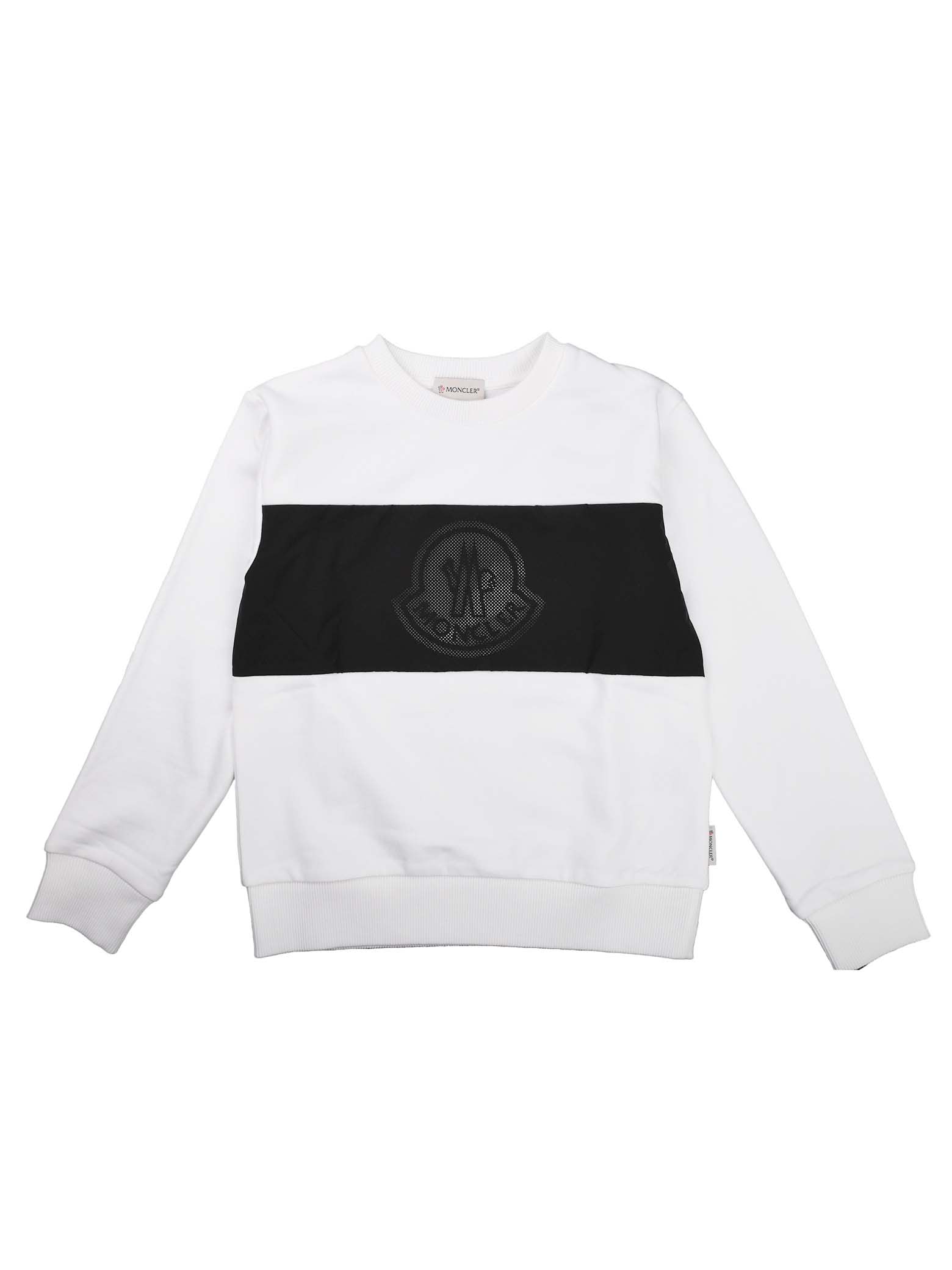 Moncler Black And White Crew Neck Sweatshirt