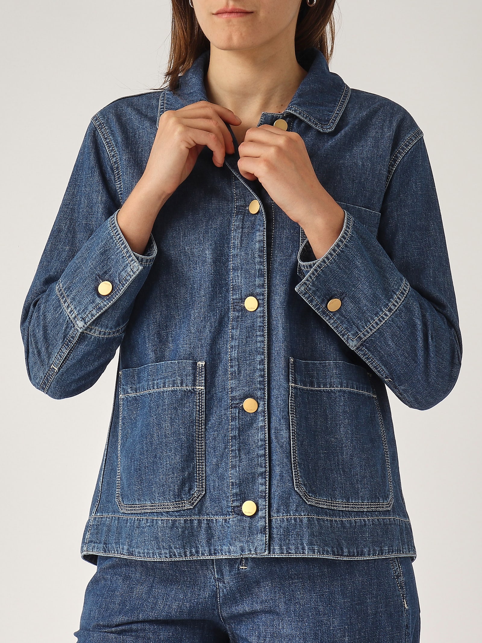 S Max Mara Giulietta Denim Jacket In Blue