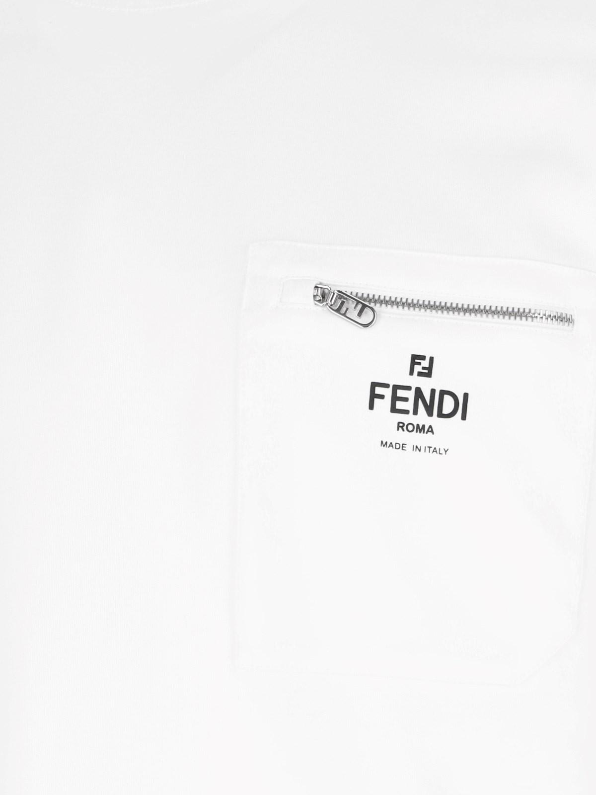 Shop Fendi Logo T-shirt In White